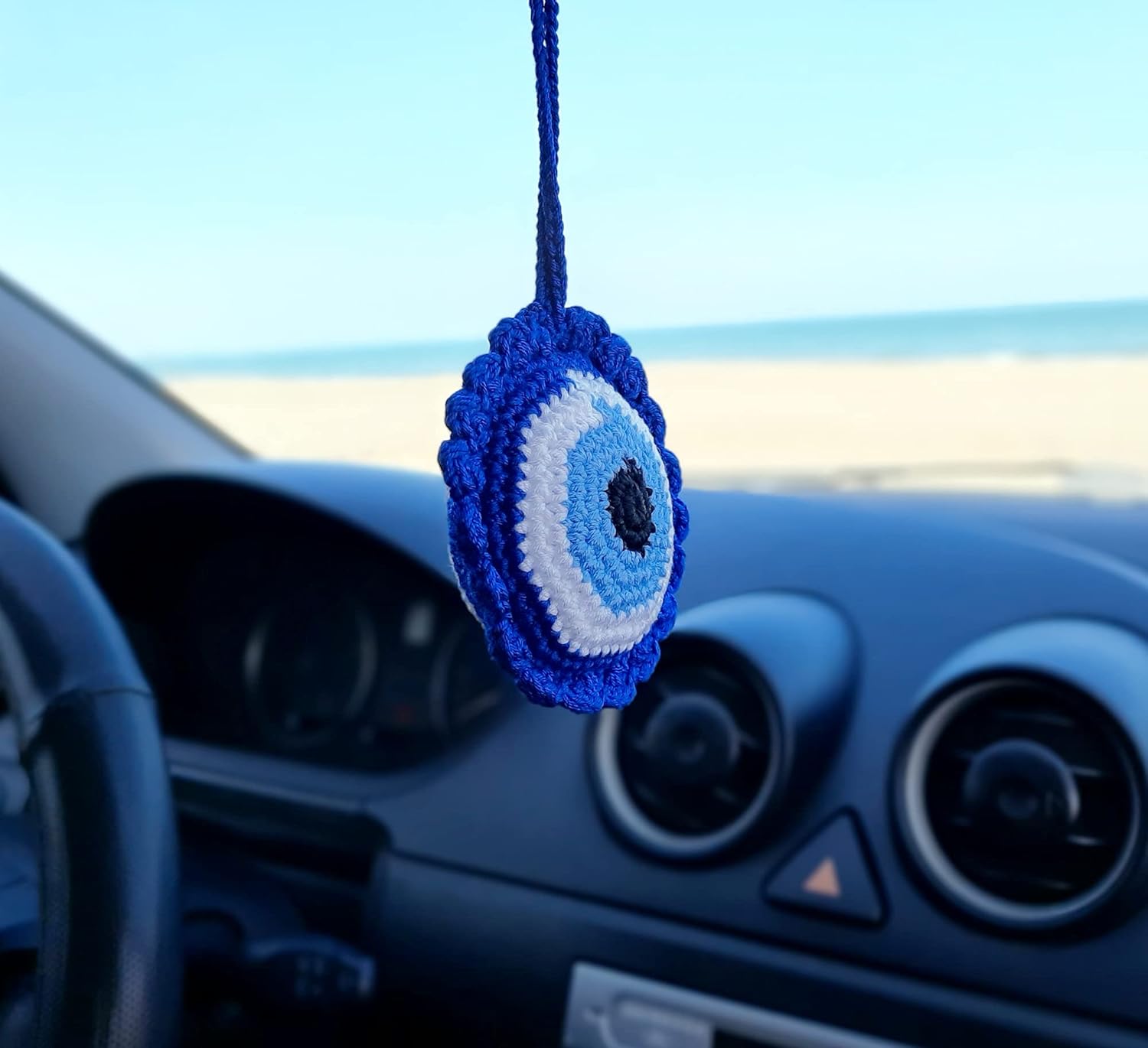 Evil Eye Keychain Crochet Car Decor Accessory
