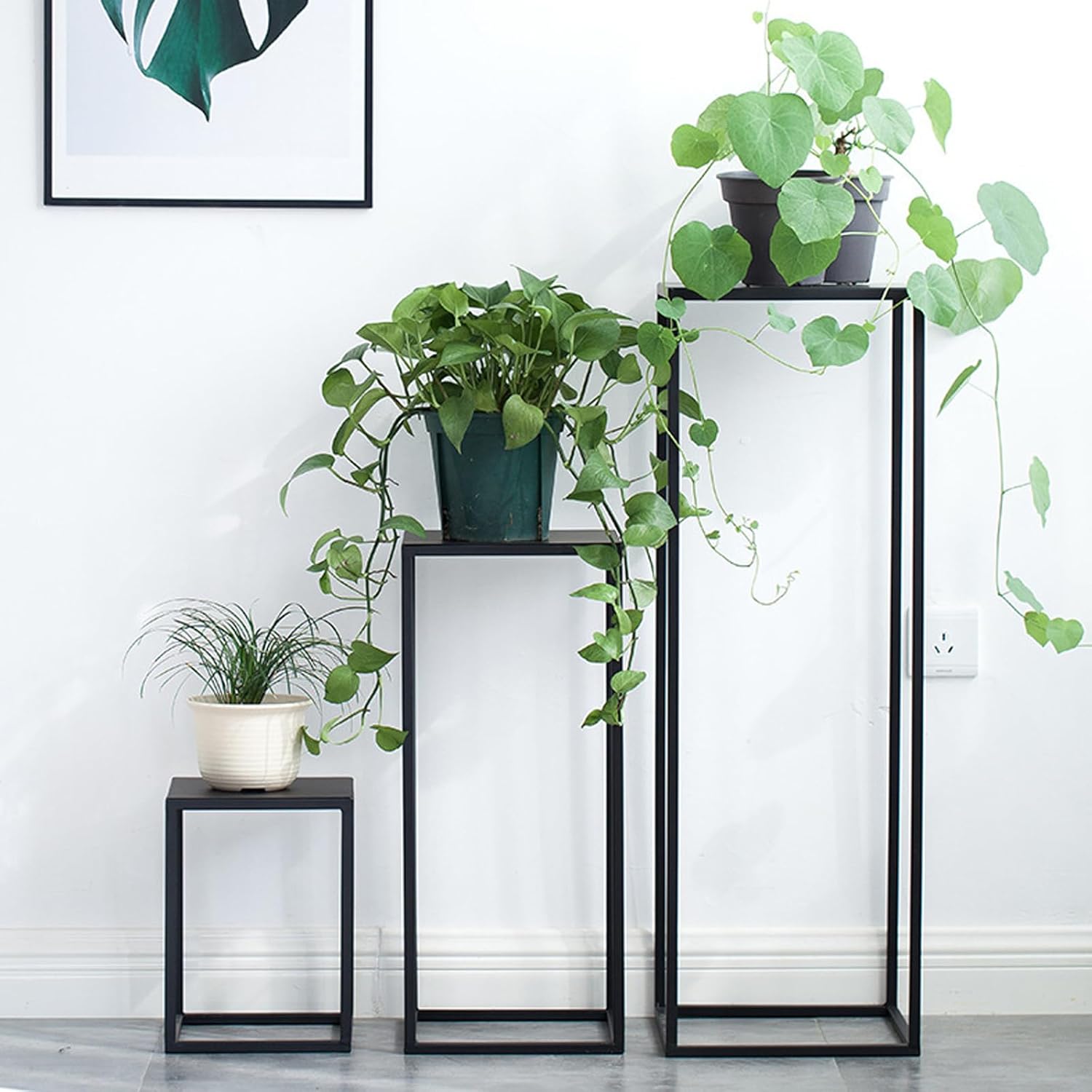 3 Pcs Black Metal Vase for Wedding Centerpieces