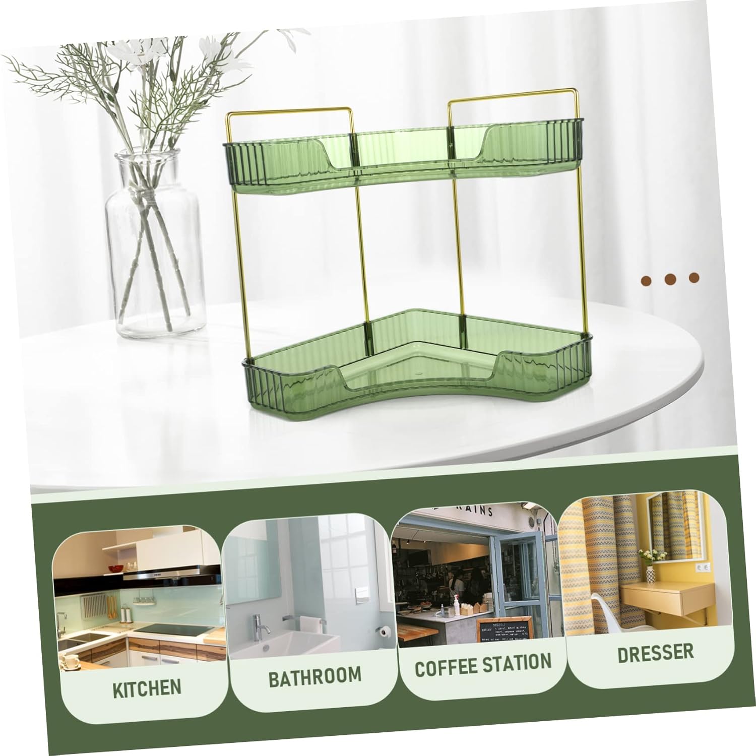 Vaguelly Countertop Vanity Tray Triangle Storage Rack