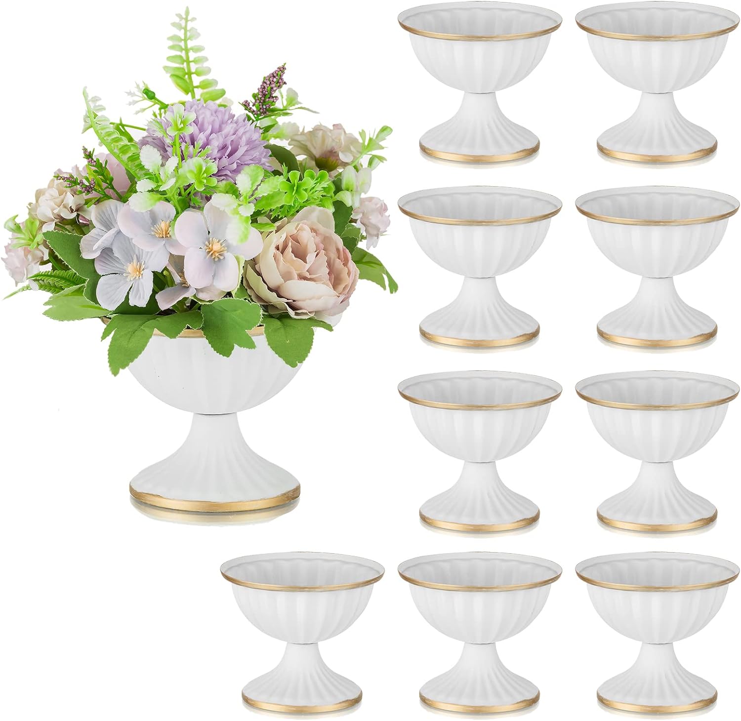 Sziqiqi Mini White Flower Vase for Centerpieces Decor