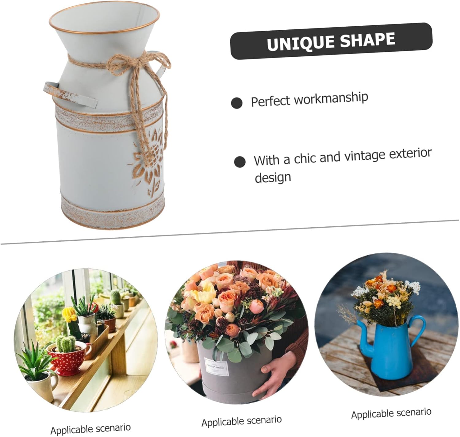 Balacoo Vintage Metal Flower Bucket Vase
