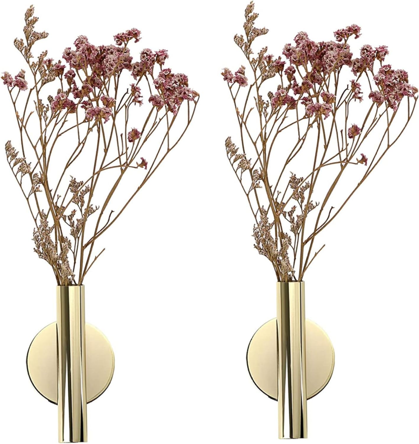 Wall Mount Vase Tube 2PCS Dried Flower Decor