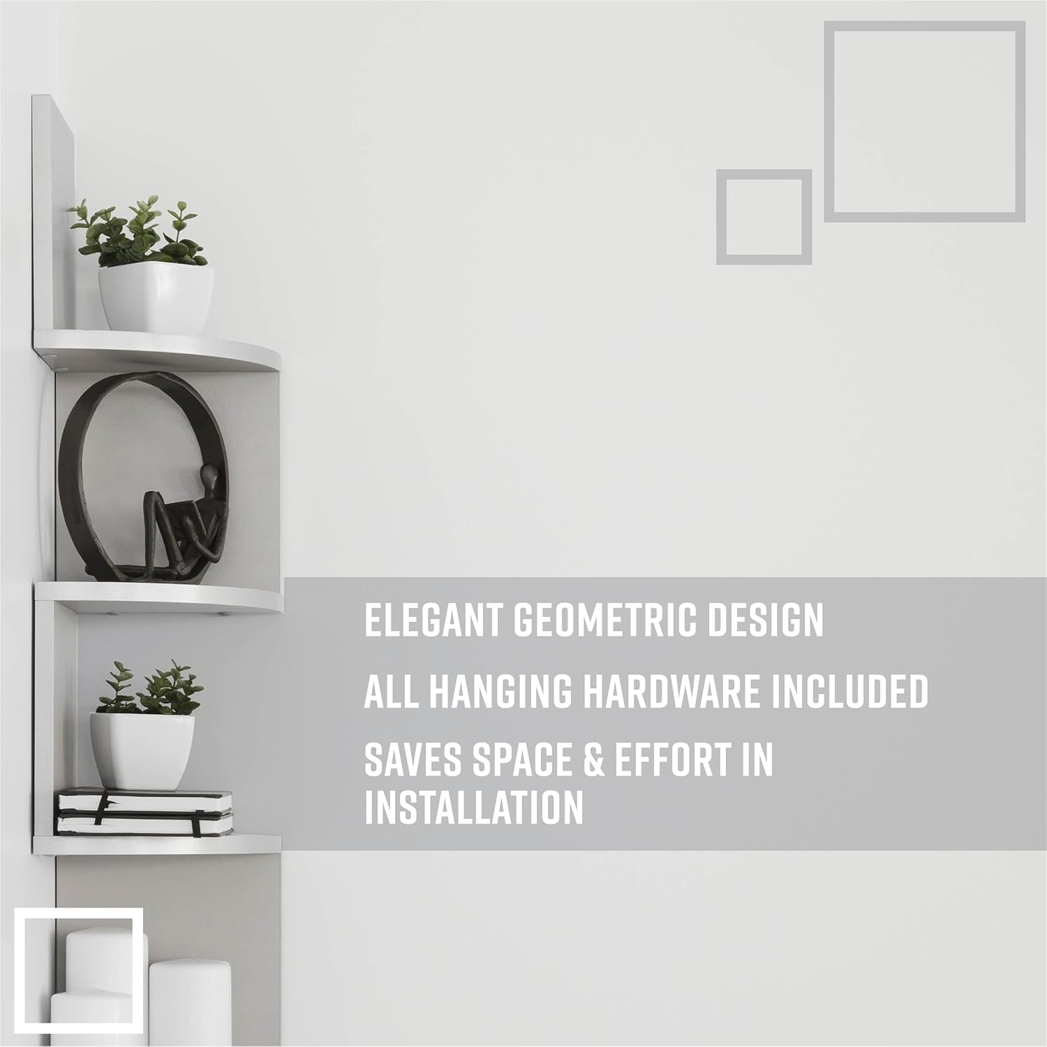 Danya B 5-Tier Corner Wall Shelving Unit Gray