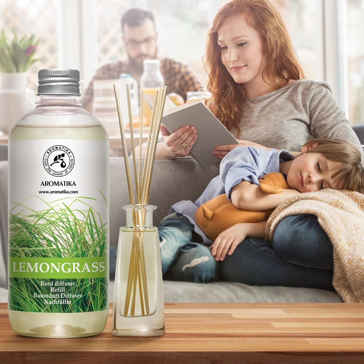 Lemongrass Reed Diffuser Refill - 2 x 17 Fl Oz Fresh Aroma