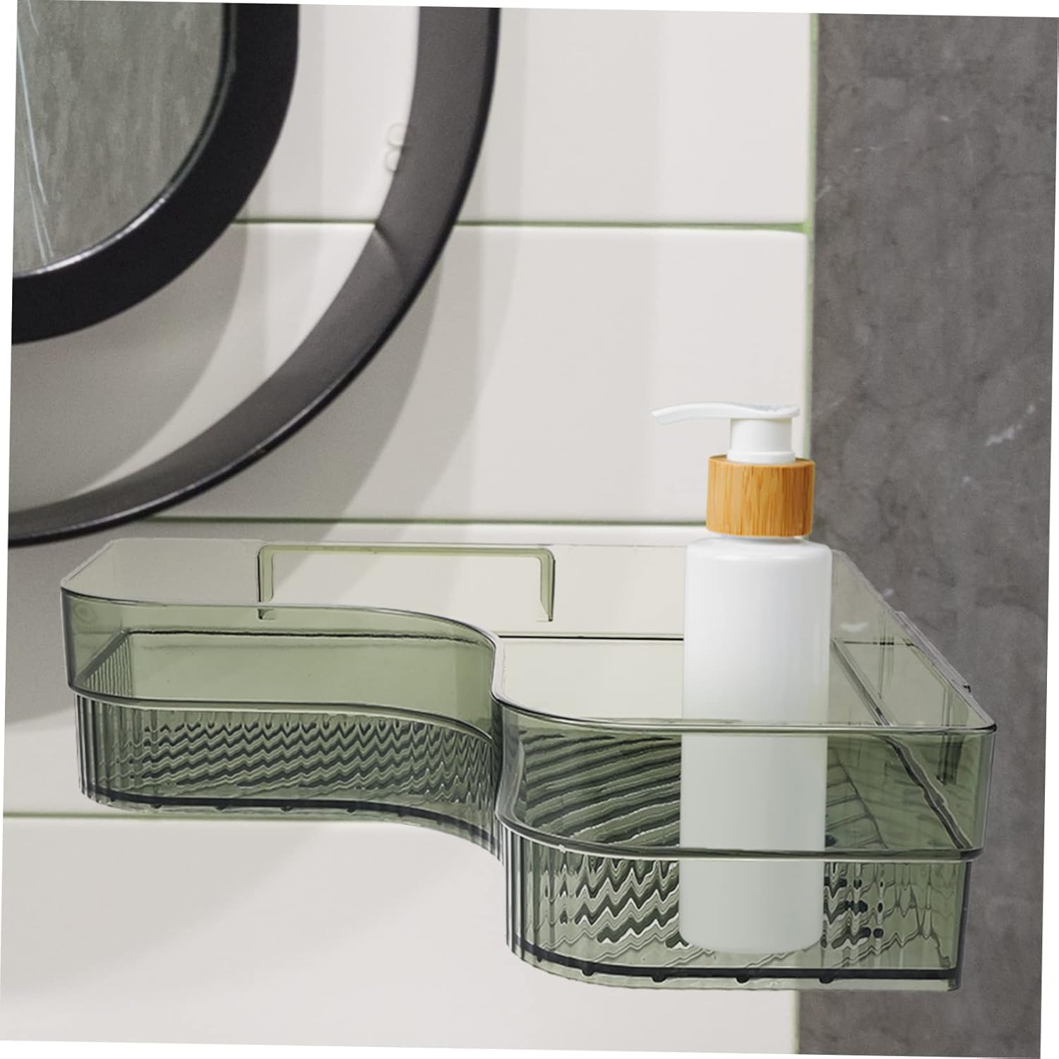 GLEAVI Green Wall-Mounted Bathroom Corner Shelf Storage Rack