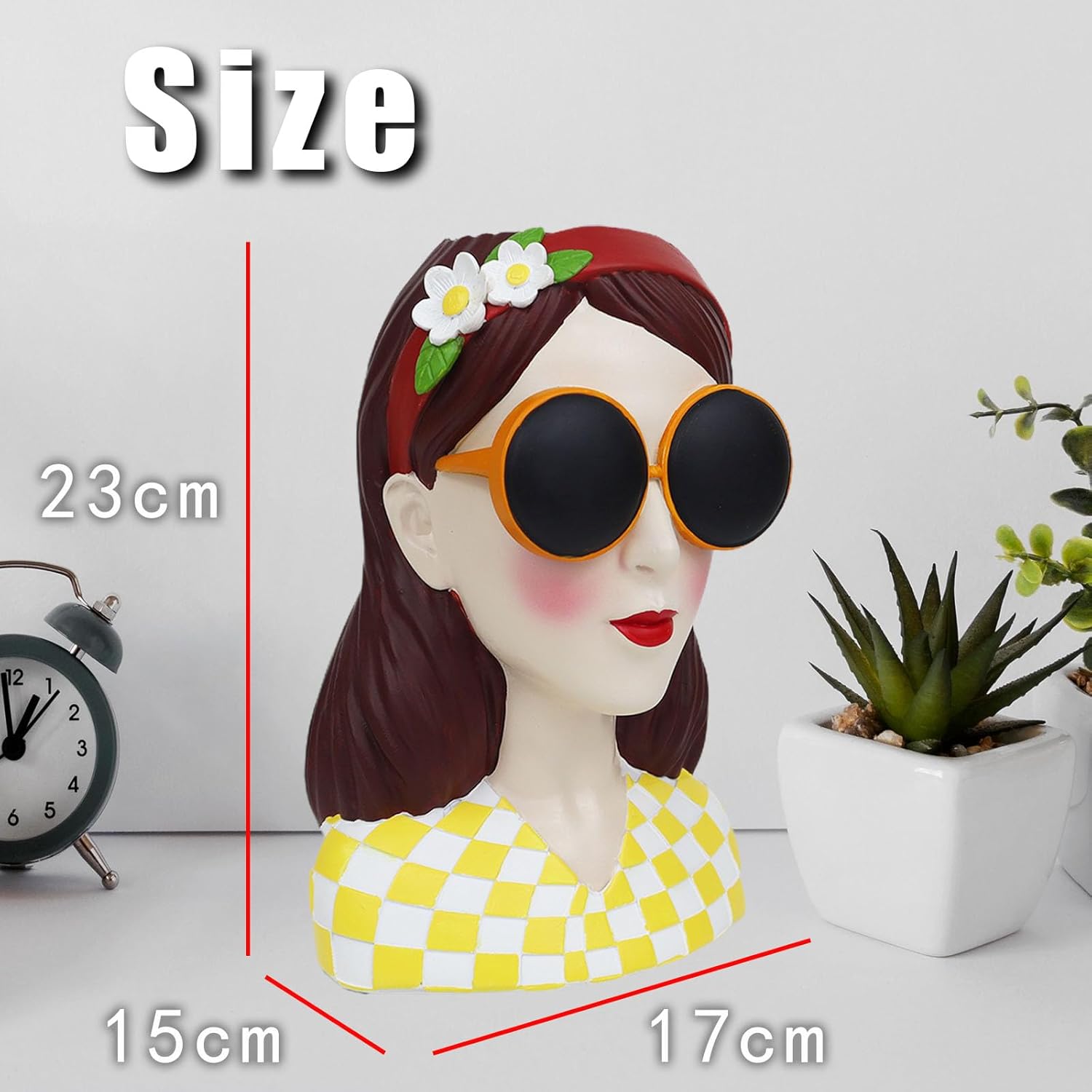 Artistic Girl Resin Flower Vase Vibrant Tulip Rose