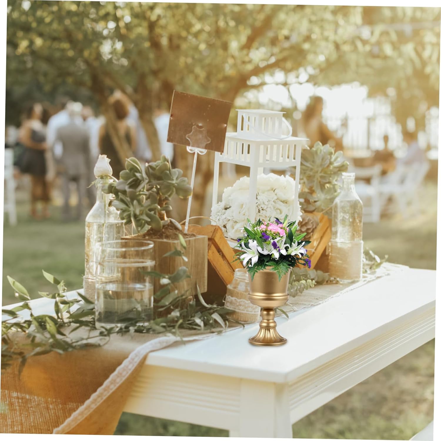 Metal Flower Vase for Tabletop and Home Decor