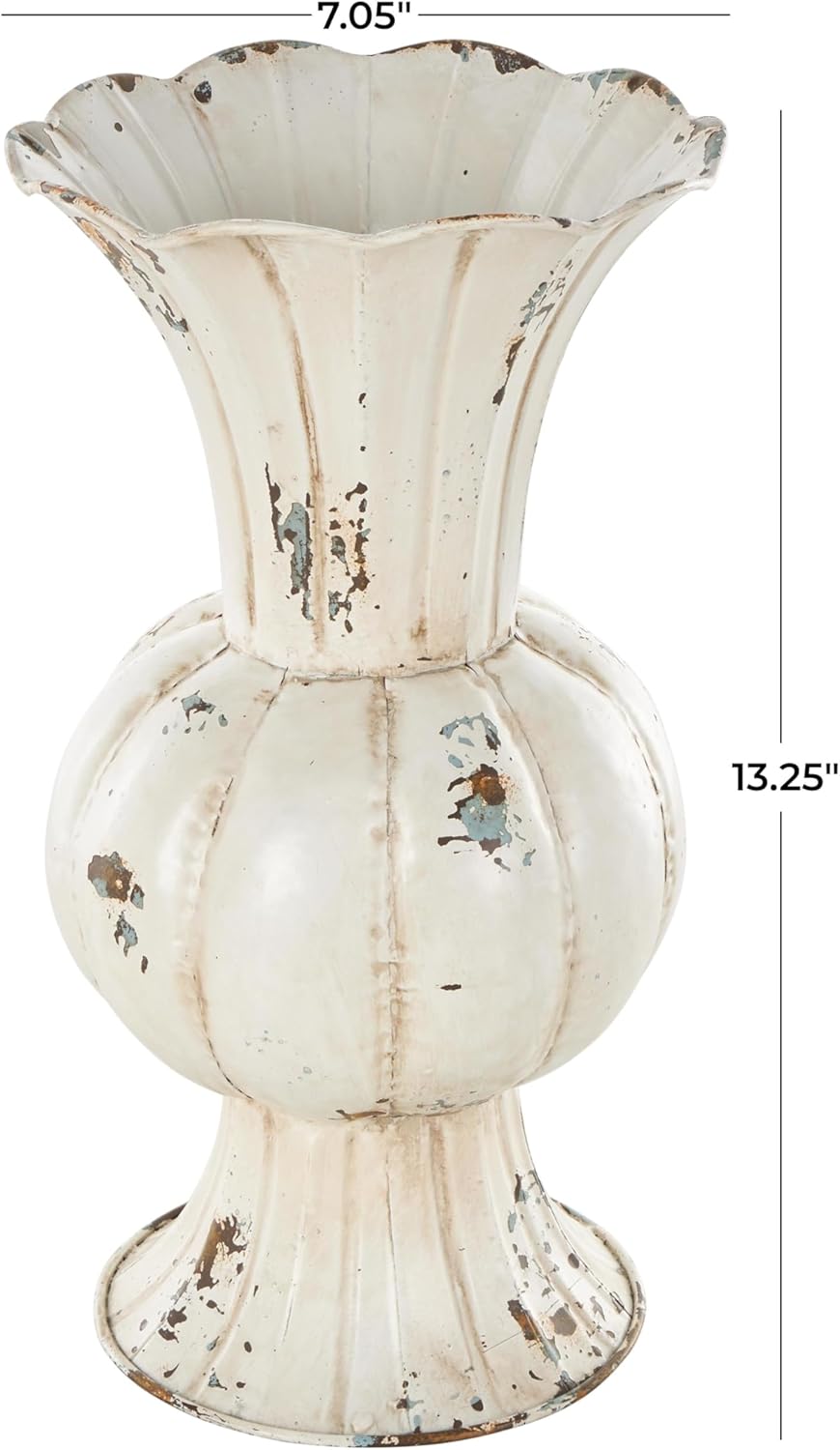 Deco 79 Vintage Tulip Metal Flower Vase