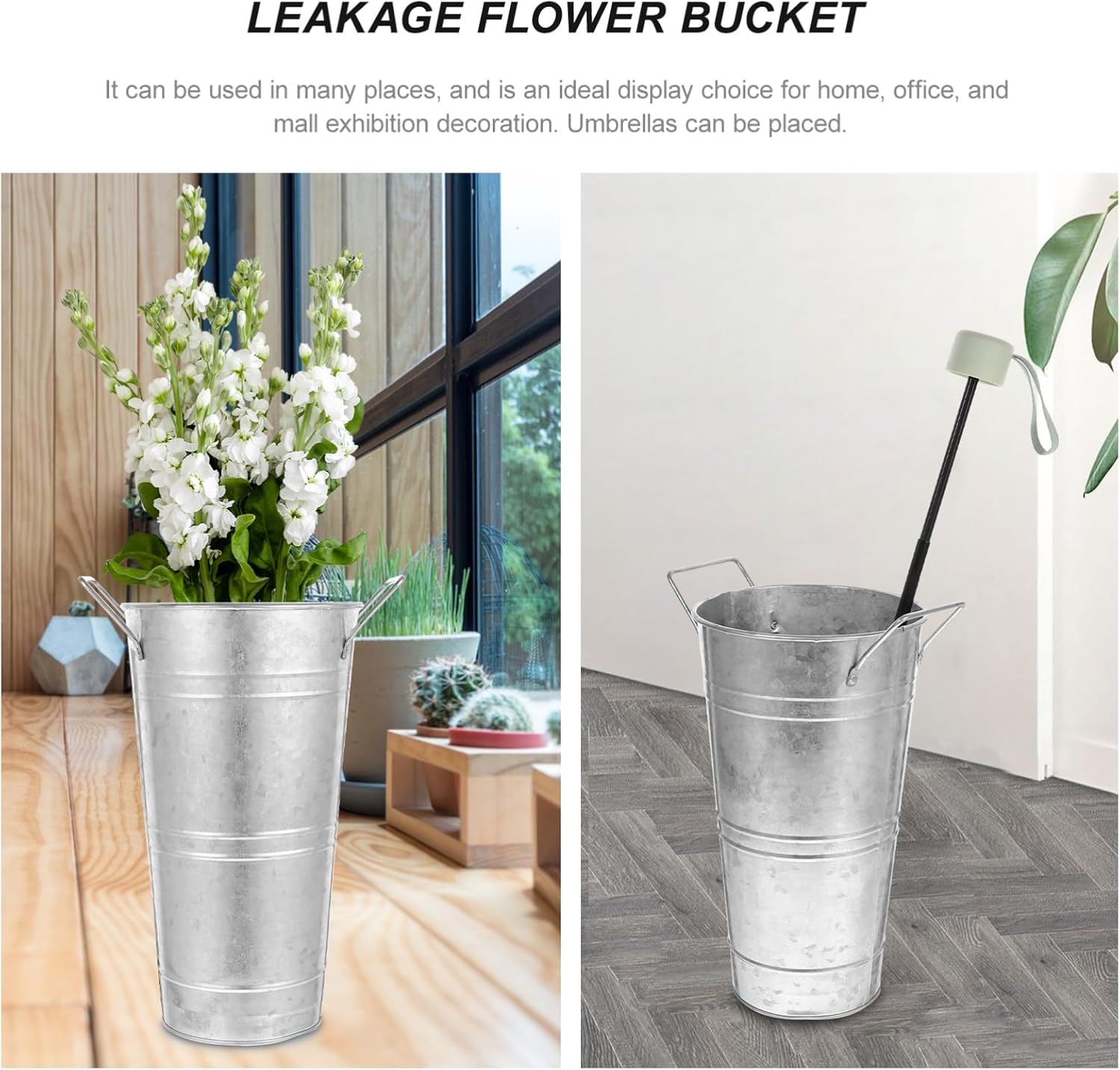 Rustic Vintage Iron Bucket Flower Vase
