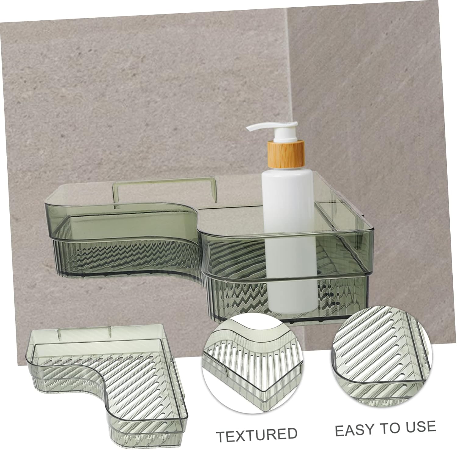 GLEAVI Green Wall-Mounted Bathroom Corner Shelf Storage Rack