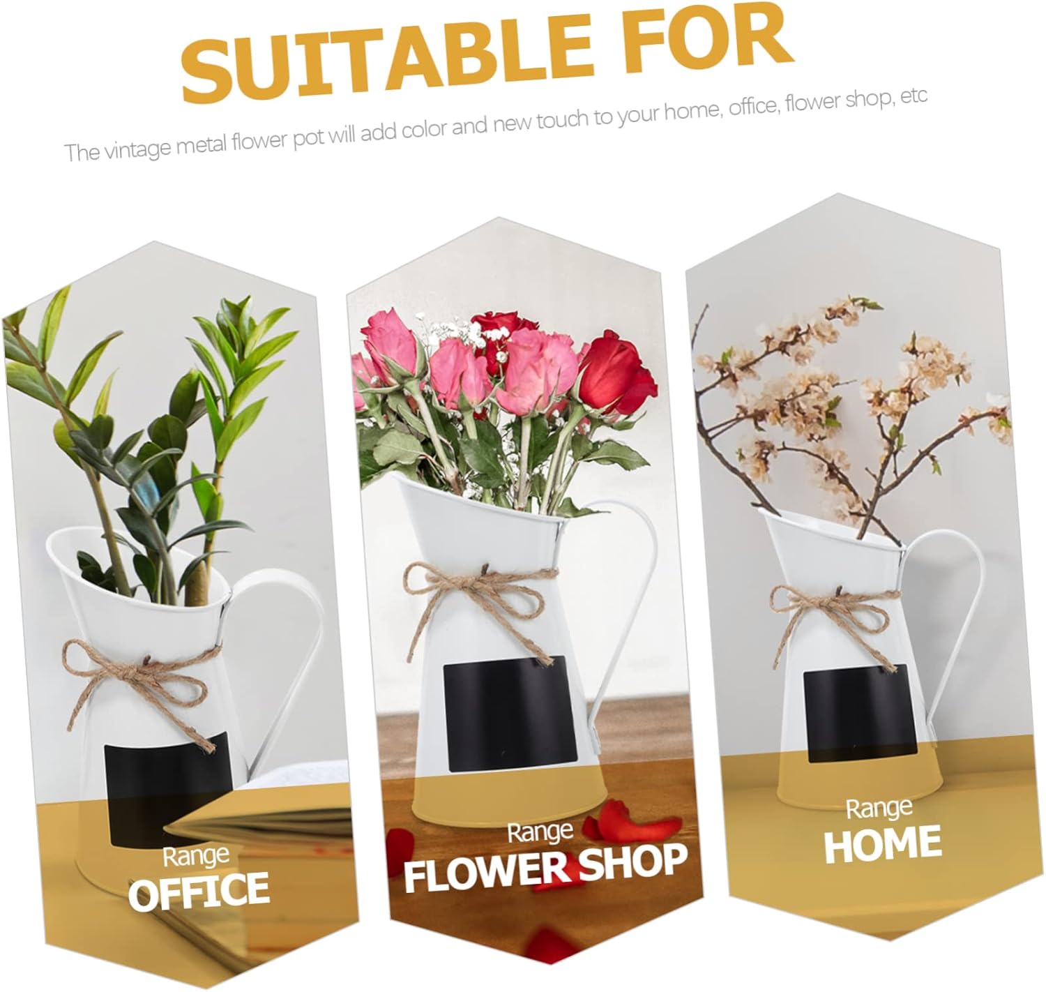 Rustic Metal Flower Bucket Farmhouse Style Plant Pot