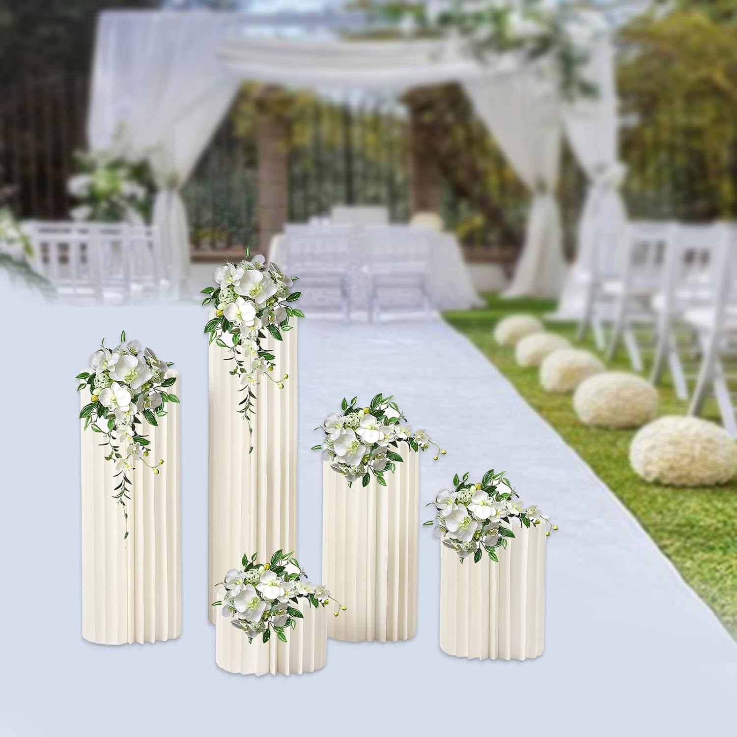 Wedding Centerpiece Cardboard Vases 5pcs Foldable Display Stands