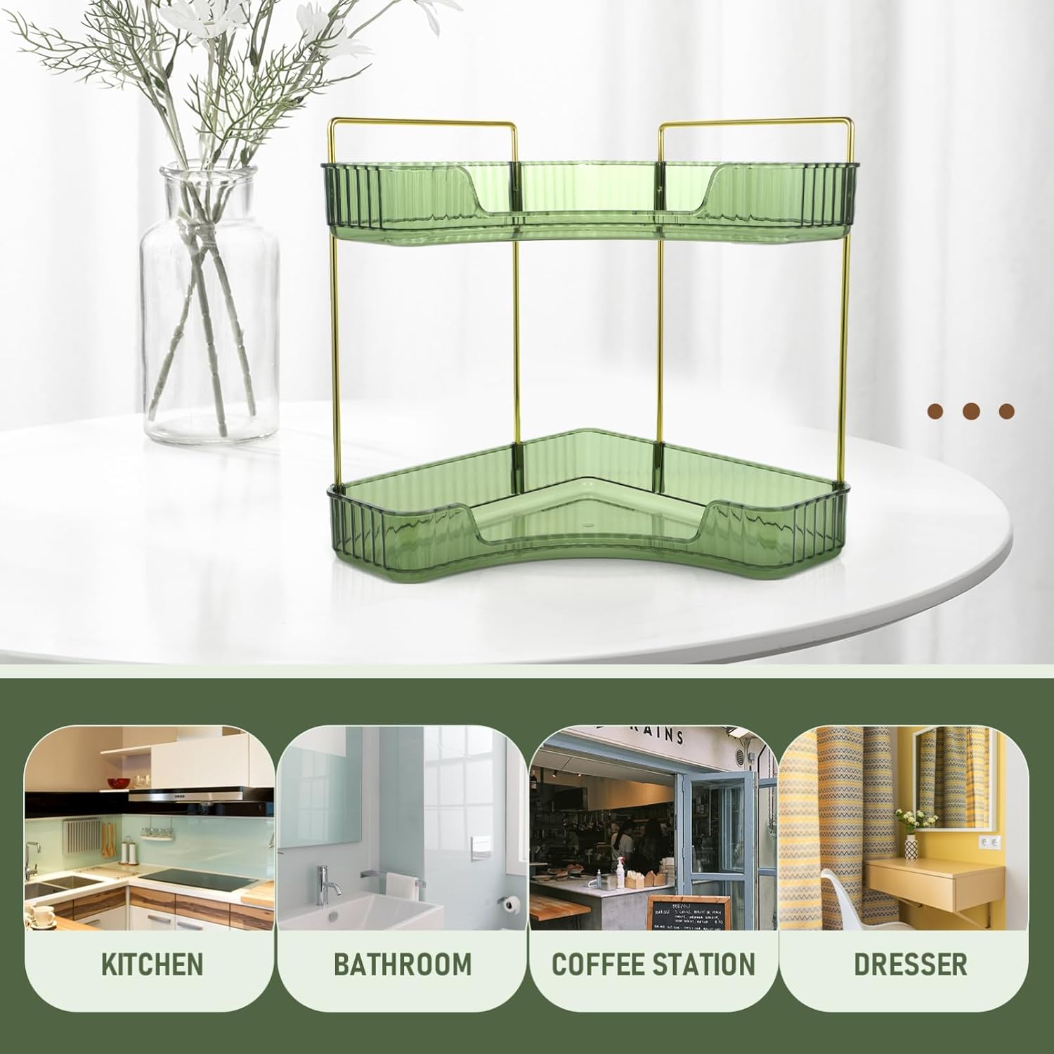 Cabilock Corner Shelf for Bathroom and Kitchen Storage