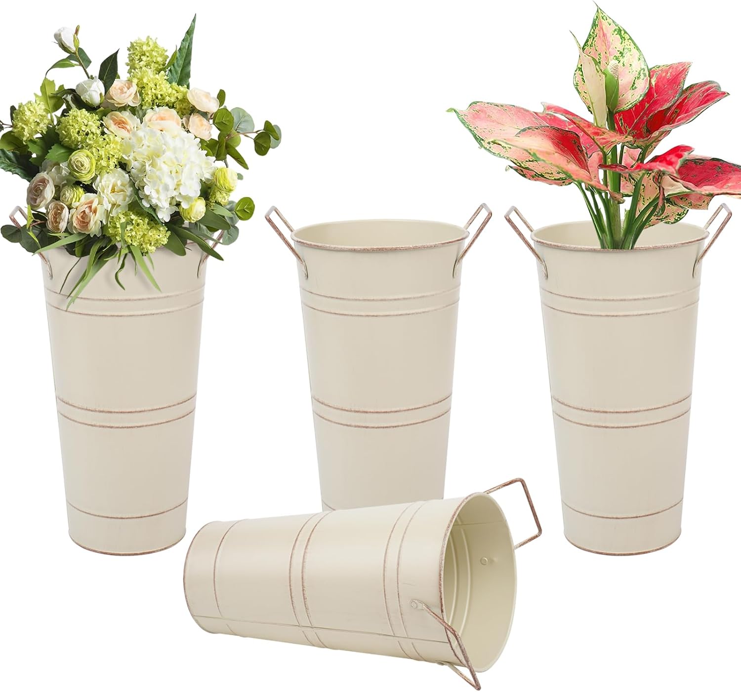 Notakia 1062 Inch Galvanized Metal Vase Set of 4