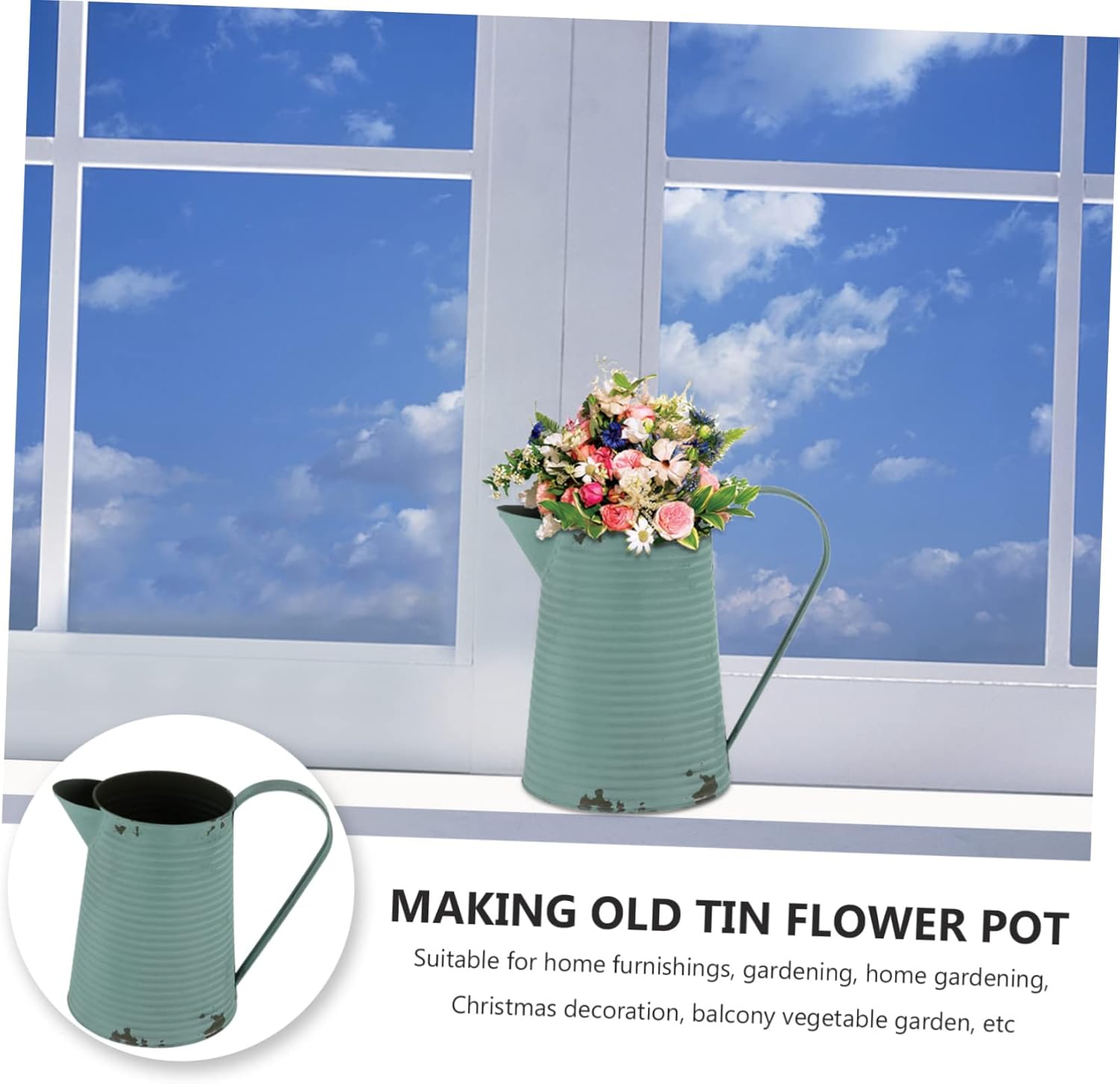 SUPVOX Vintage Iron Flower Pot Pitcher Container
