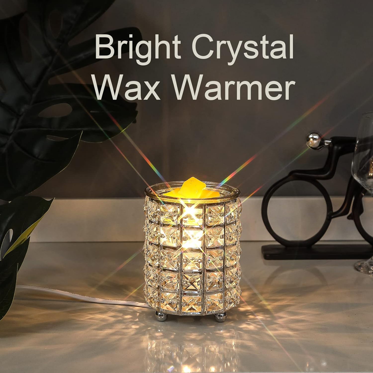 Leyoue Wrought Iron Crystal Wax Melt Warmer Electric Oil Burner