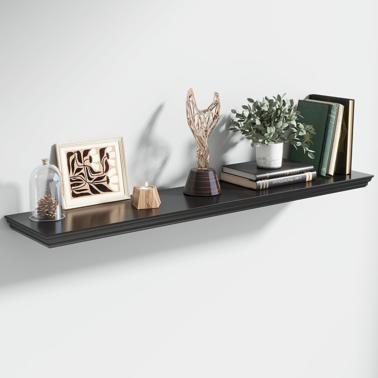 Venusmiles Floating Shelf 48 Inch Black Wall Mount
