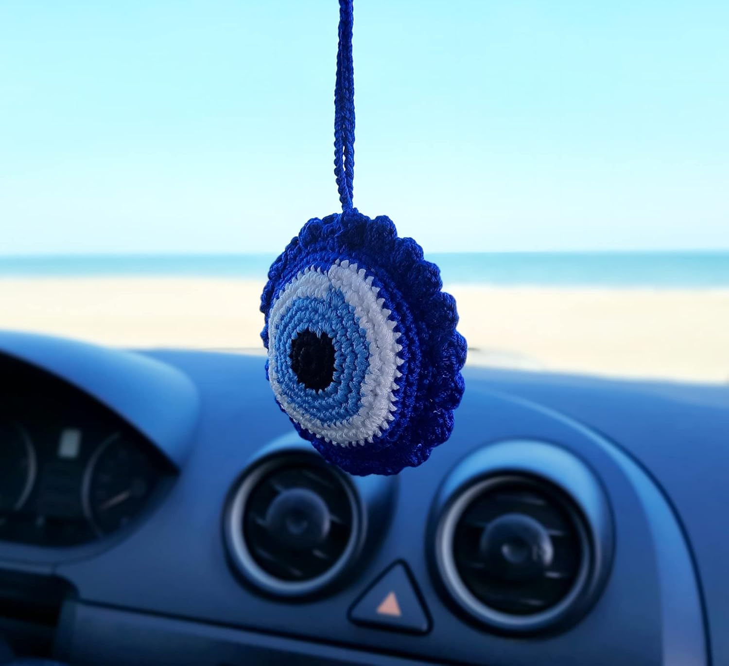 Evil Eye Keychain Crochet Car Decor Accessory