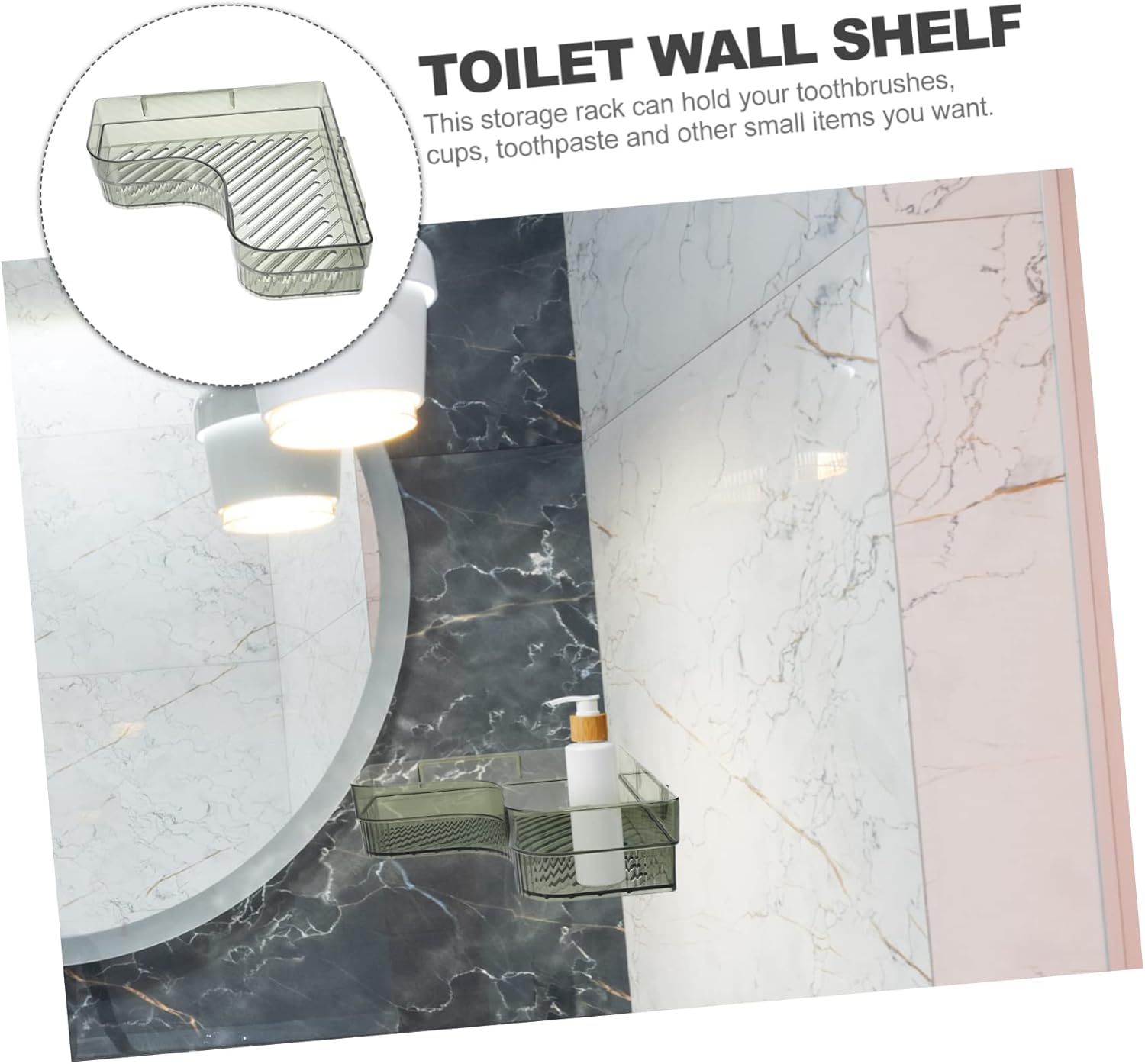 Cabilock Green Bathroom Corner Shelf Wall-Mounted Storage Rack