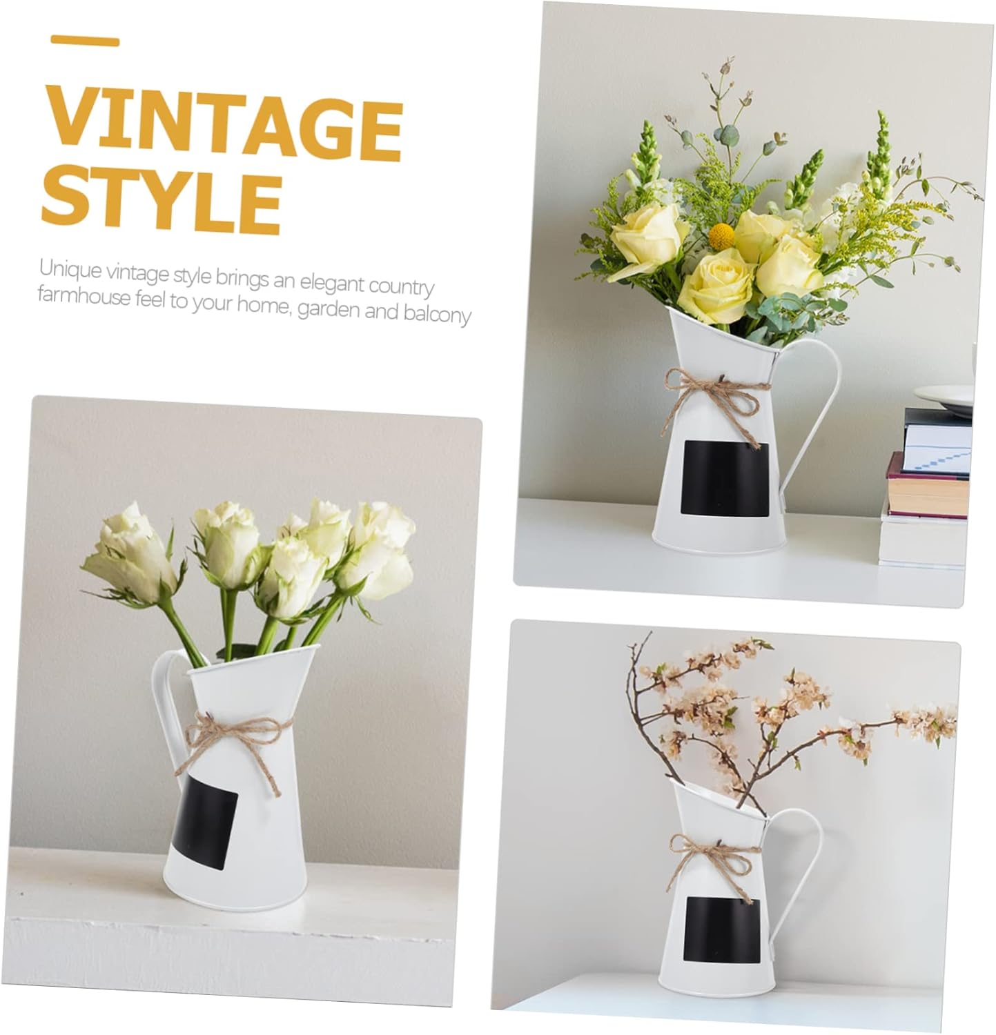 Rustic Metal Flower Bucket Farmhouse Style Plant Pot