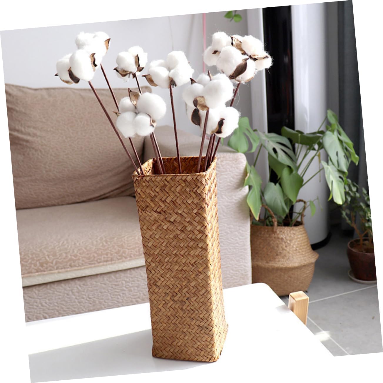 Zerodeko Rustic Woven Flower Vase Set of 2