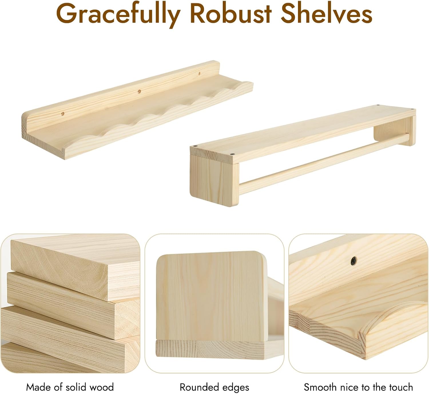 Ranxfloat 236 Inch Solid Wood Floating Bookshelf 21 Pack