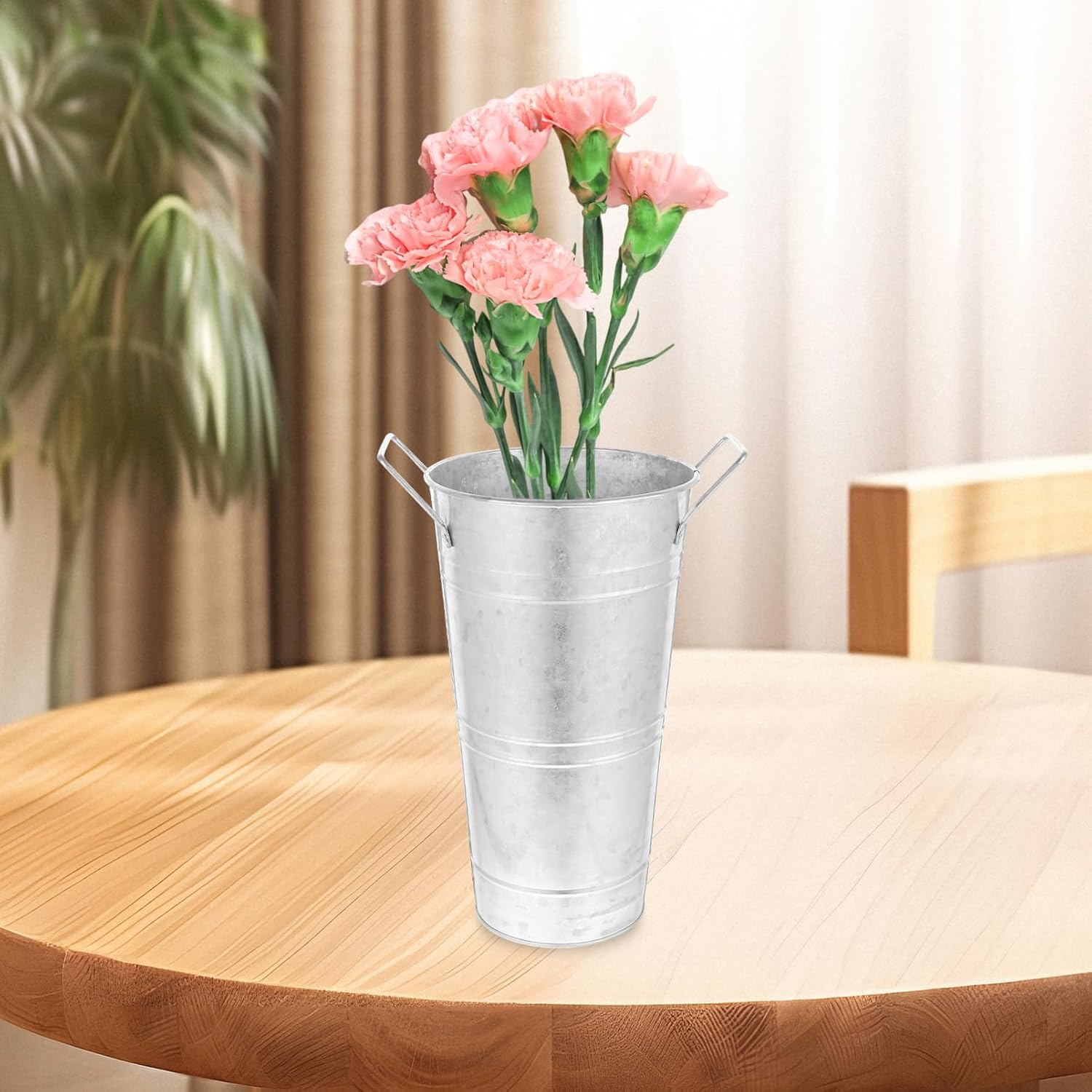 Rustic Vintage Iron Bucket Flower Vase