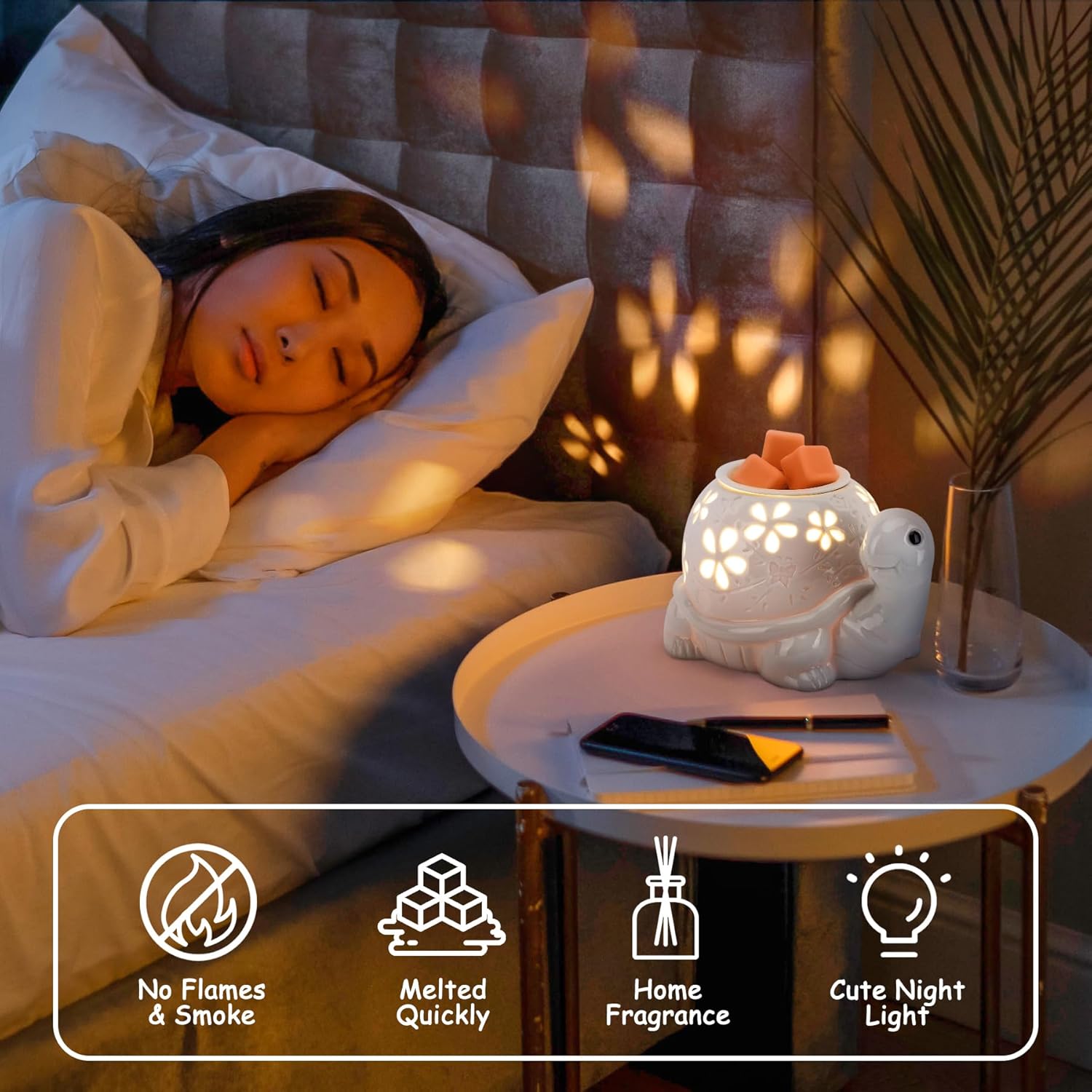 LESES Electric Wax Melter Turtle Warmer with 2 Bulbs