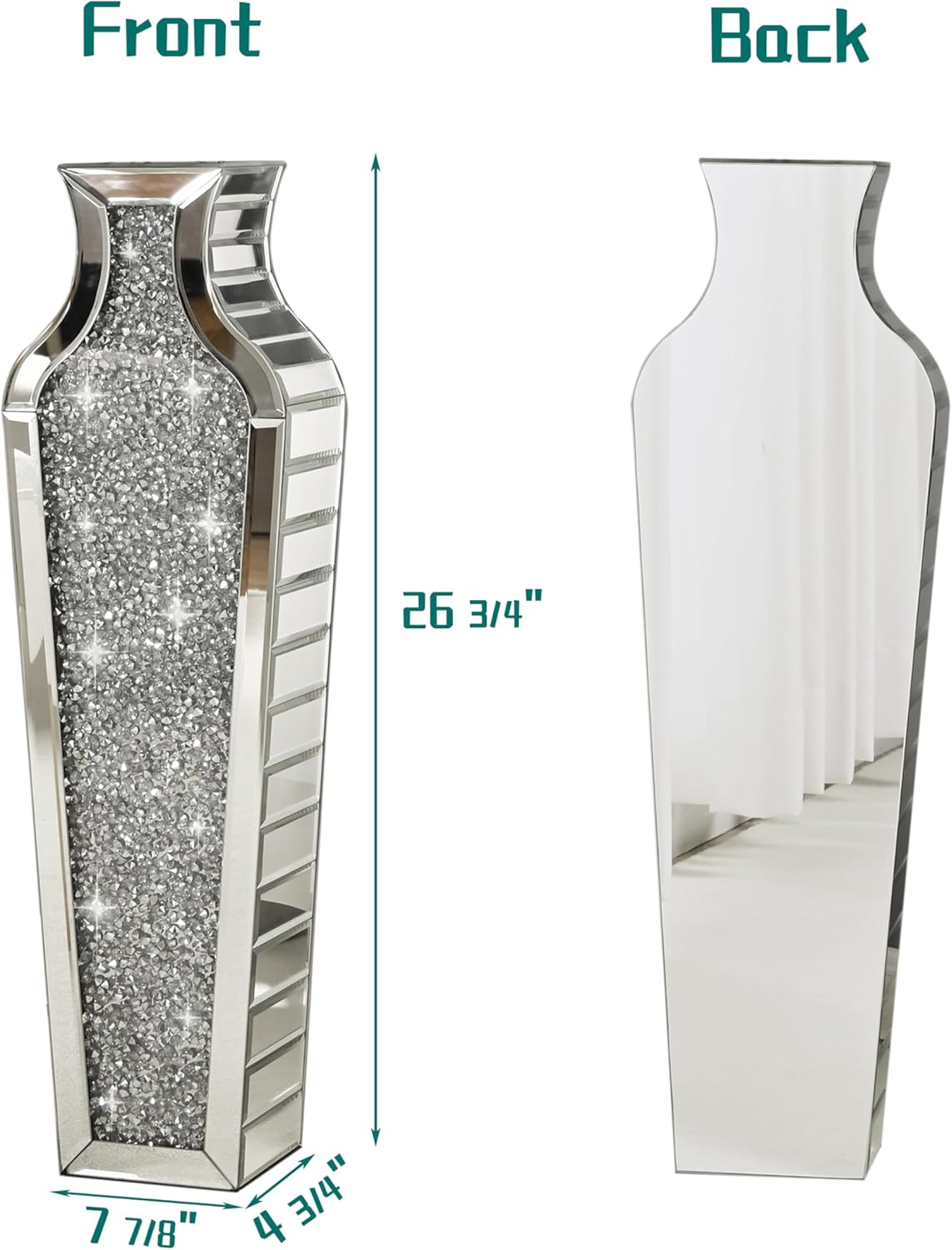 SHYFOY Tall Crushed Diamond Floor Vase 268 Inches