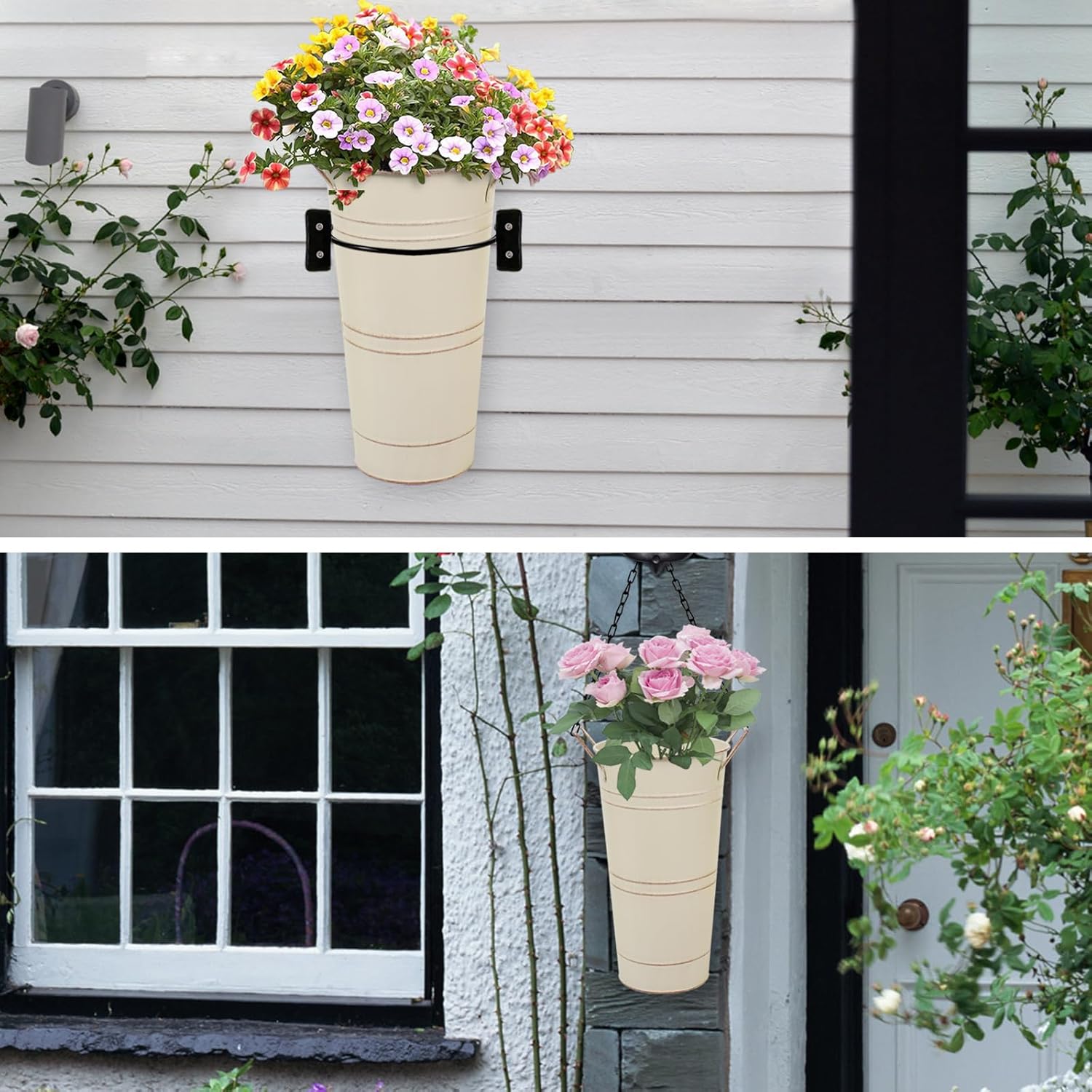 Notakia 1062 Inch Galvanized Metal Vase Set of 4