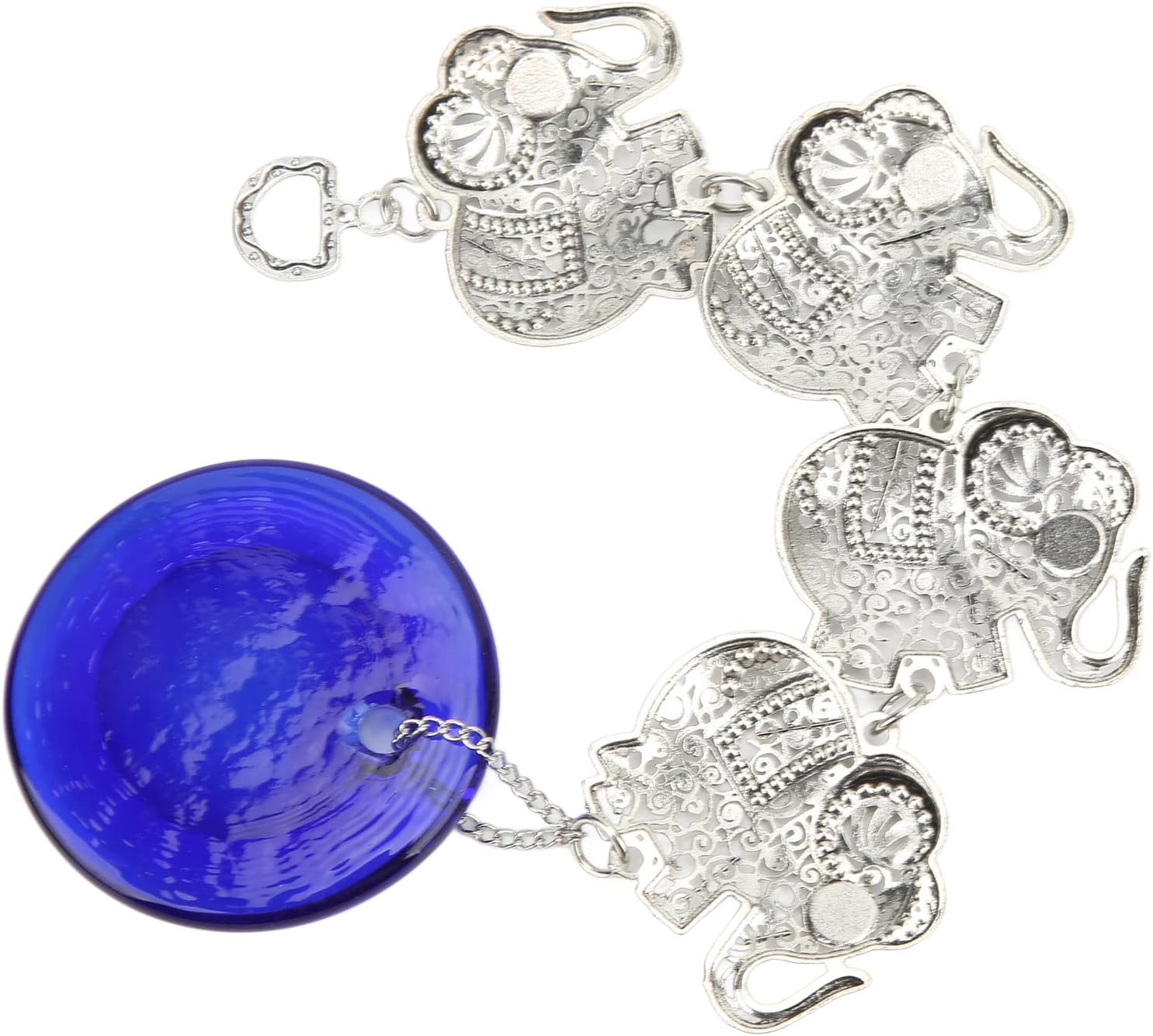 Blue Eye Ornament 4 Skeleton Alloy Elephants Wall Decoration