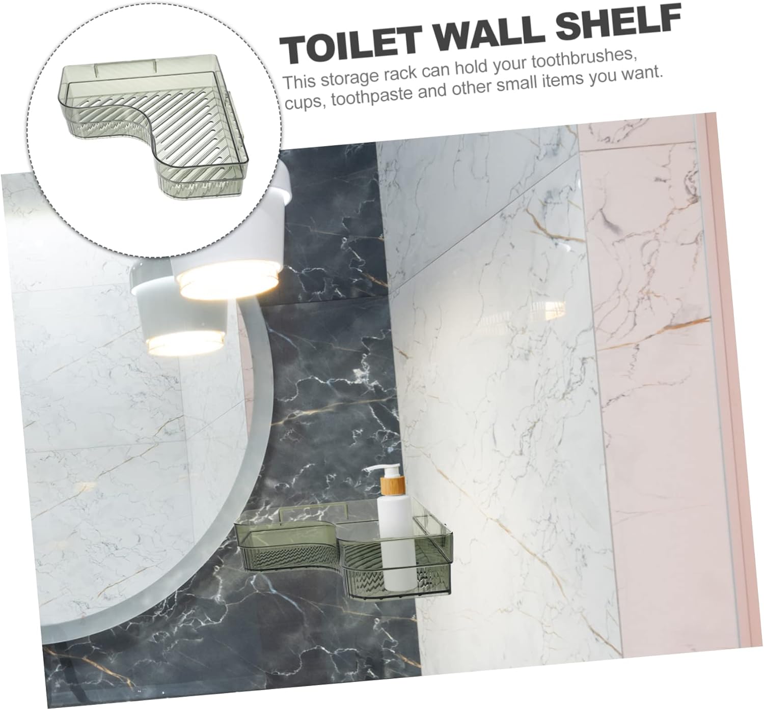 Bathroom Wall Rack with Drainage Green Corner Shelf