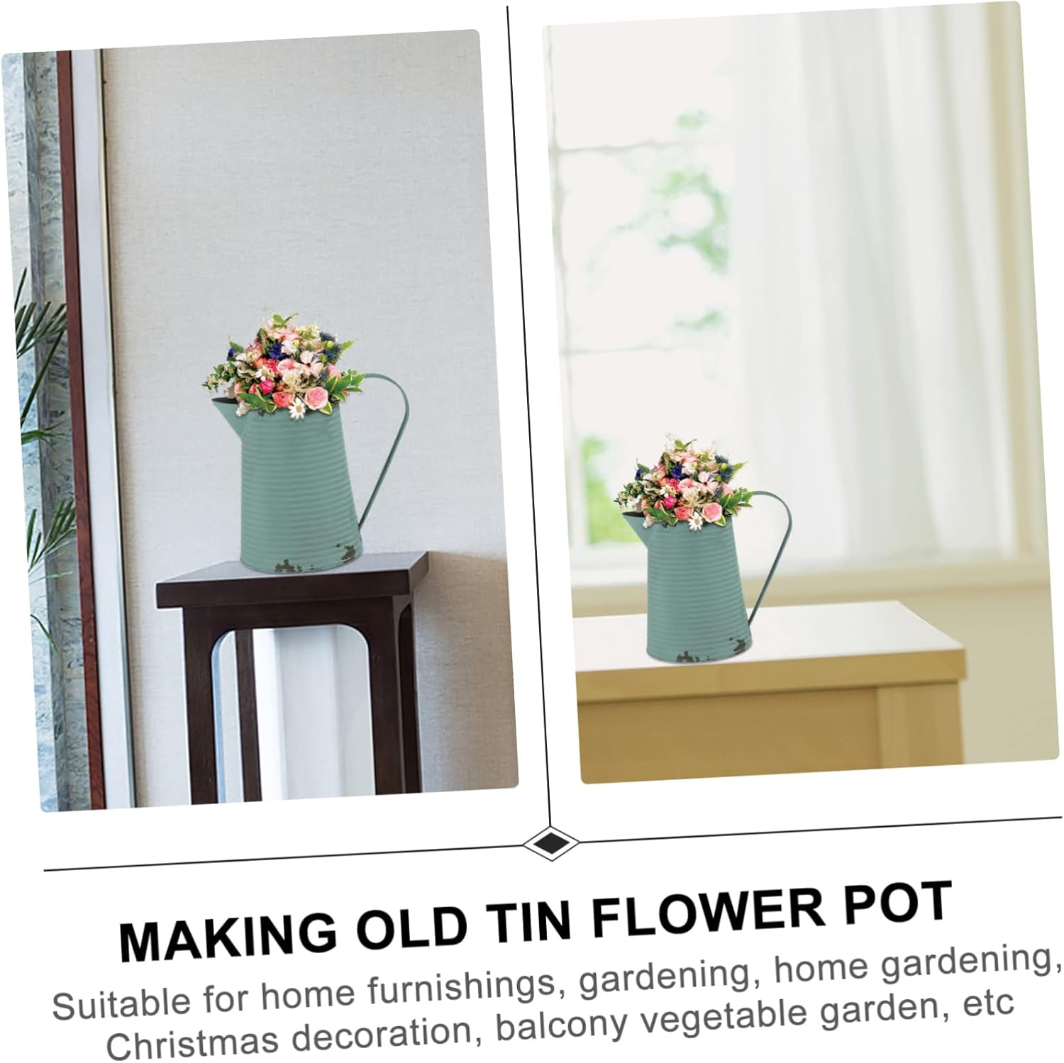 SUPVOX Vintage Iron Flower Pot Pitcher Container