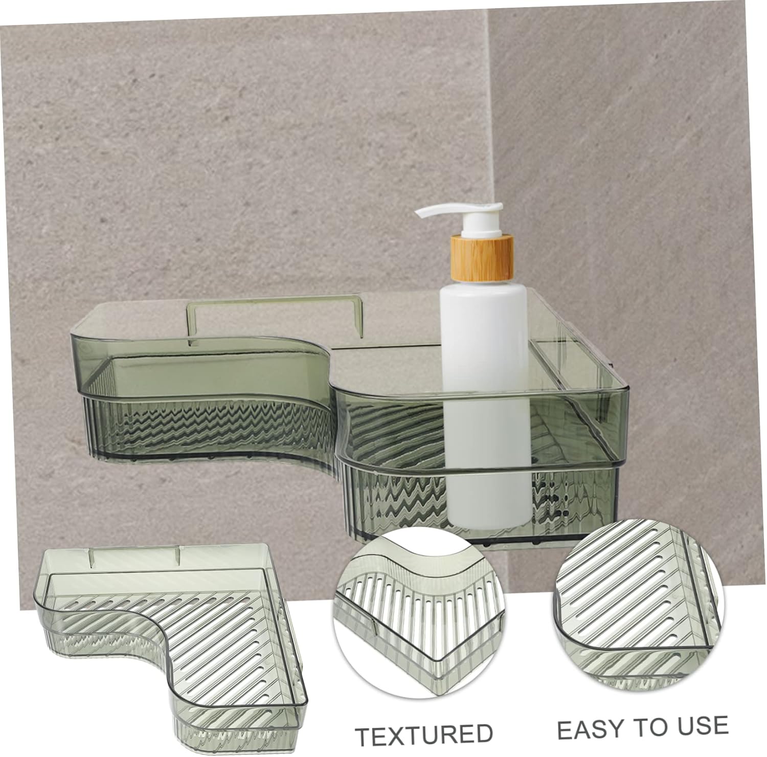 Bathroom Wall Rack with Drainage Green Corner Shelf
