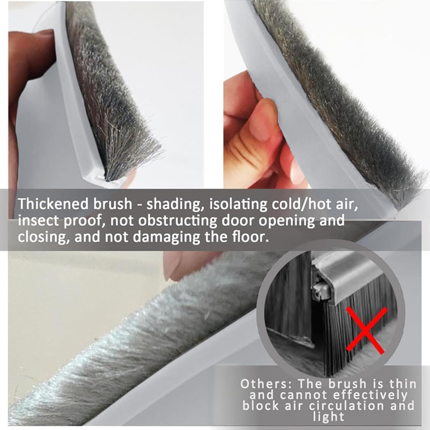 39 Inch Door Draft Stopper with Brush Seal