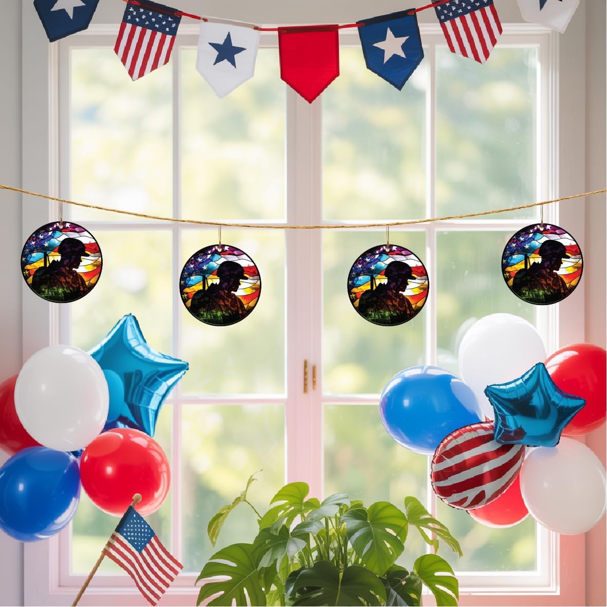 American Hero Soldier Acrylic Ornament 4 Inch