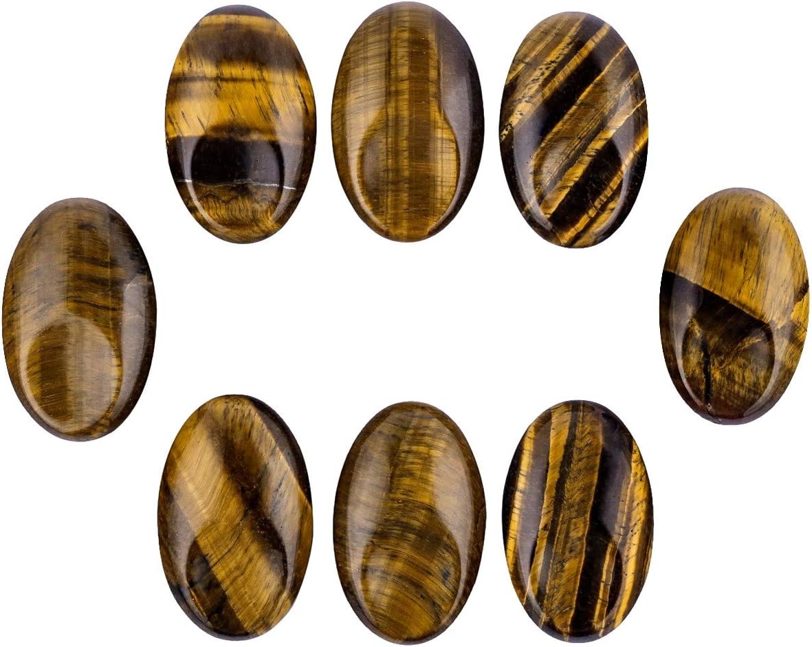 Rockcloud Pack of 2 Tigers Eye Crystal Worry Stones