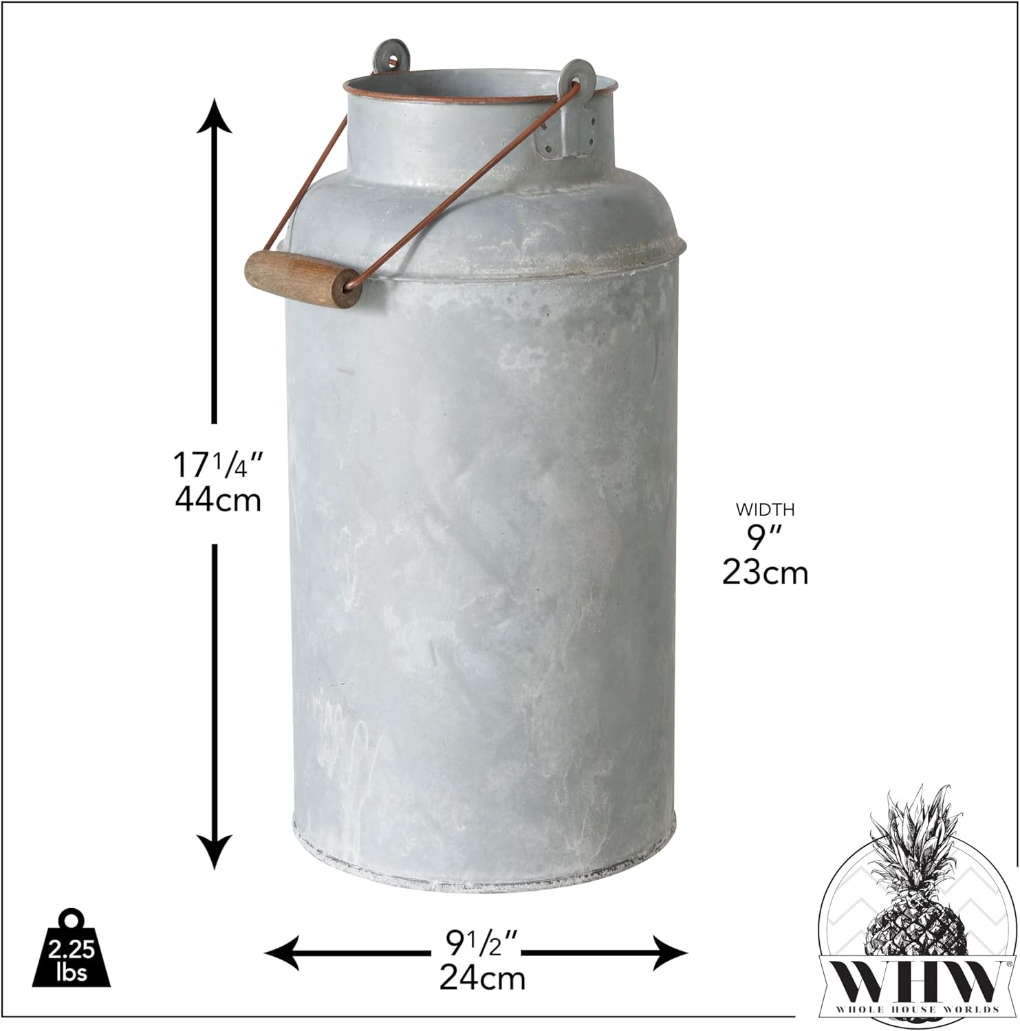 Farmers Market Creamery Outdoor Vase Grey 1725 Inches