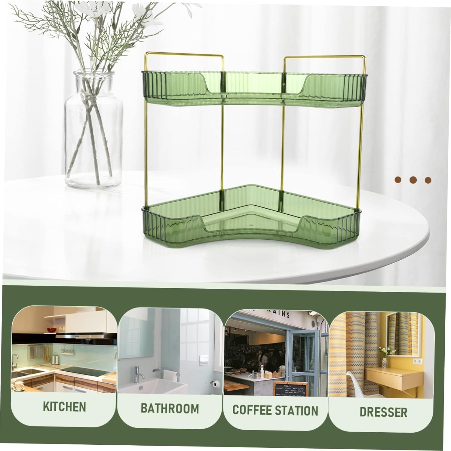 Transparent Two Corner Shelf Organizer for Bathroom and Kitchen