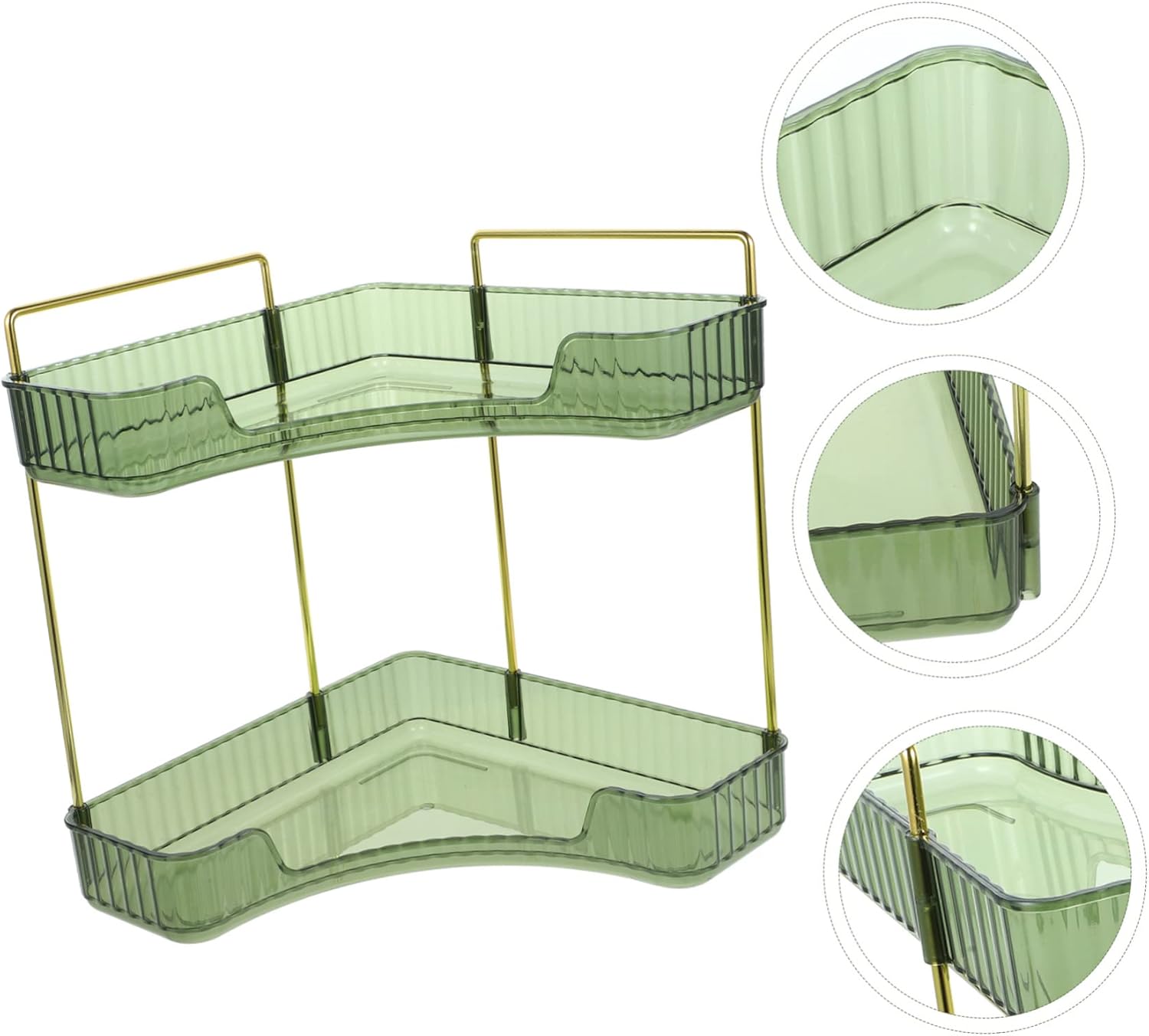 MAGICLULU Transparent Corner Shelf Dual Layer Bathroom Organizer