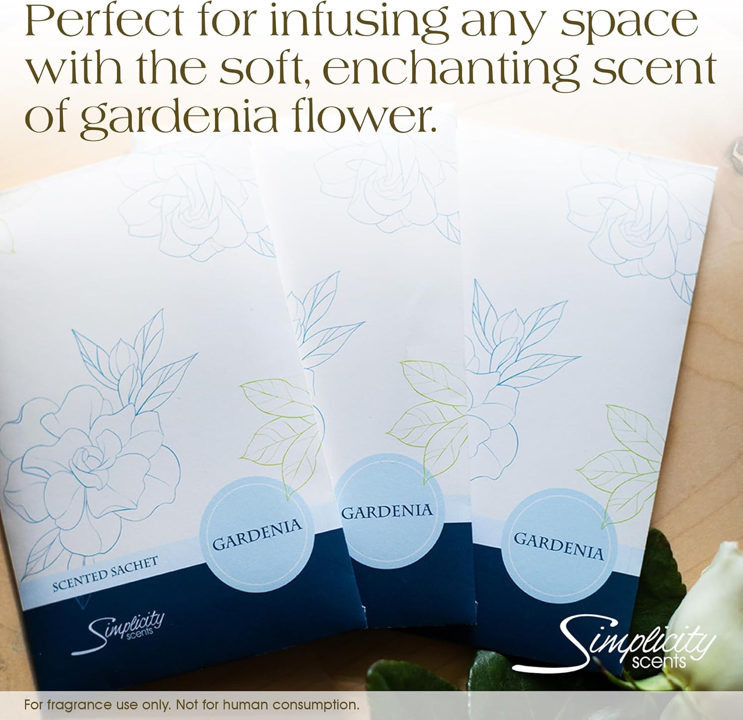 Gardenia Scented Sachets Pack of 6 - Home Fragrance