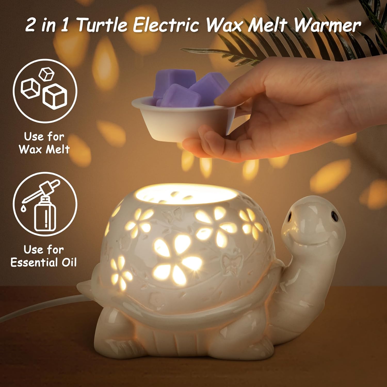 LESES Electric Wax Melter Turtle Warmer with 2 Bulbs