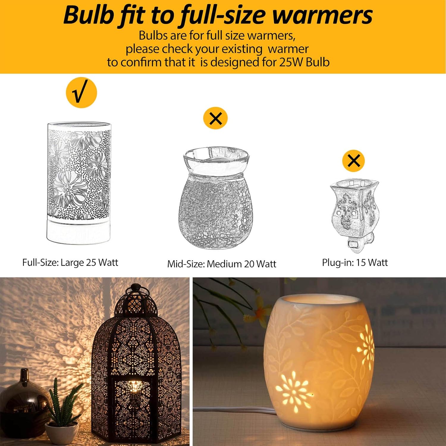 SalPhines Wax Warmer Bulbs 6 Pack G50 25W E12 Base