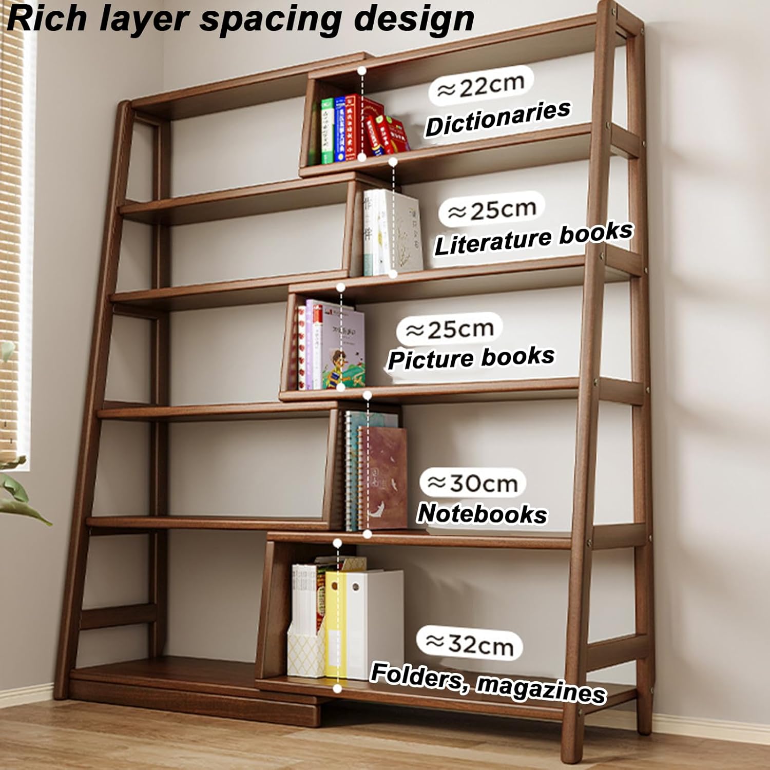 Retractable Corner Bookshelf Solid Wood 22x134x50in