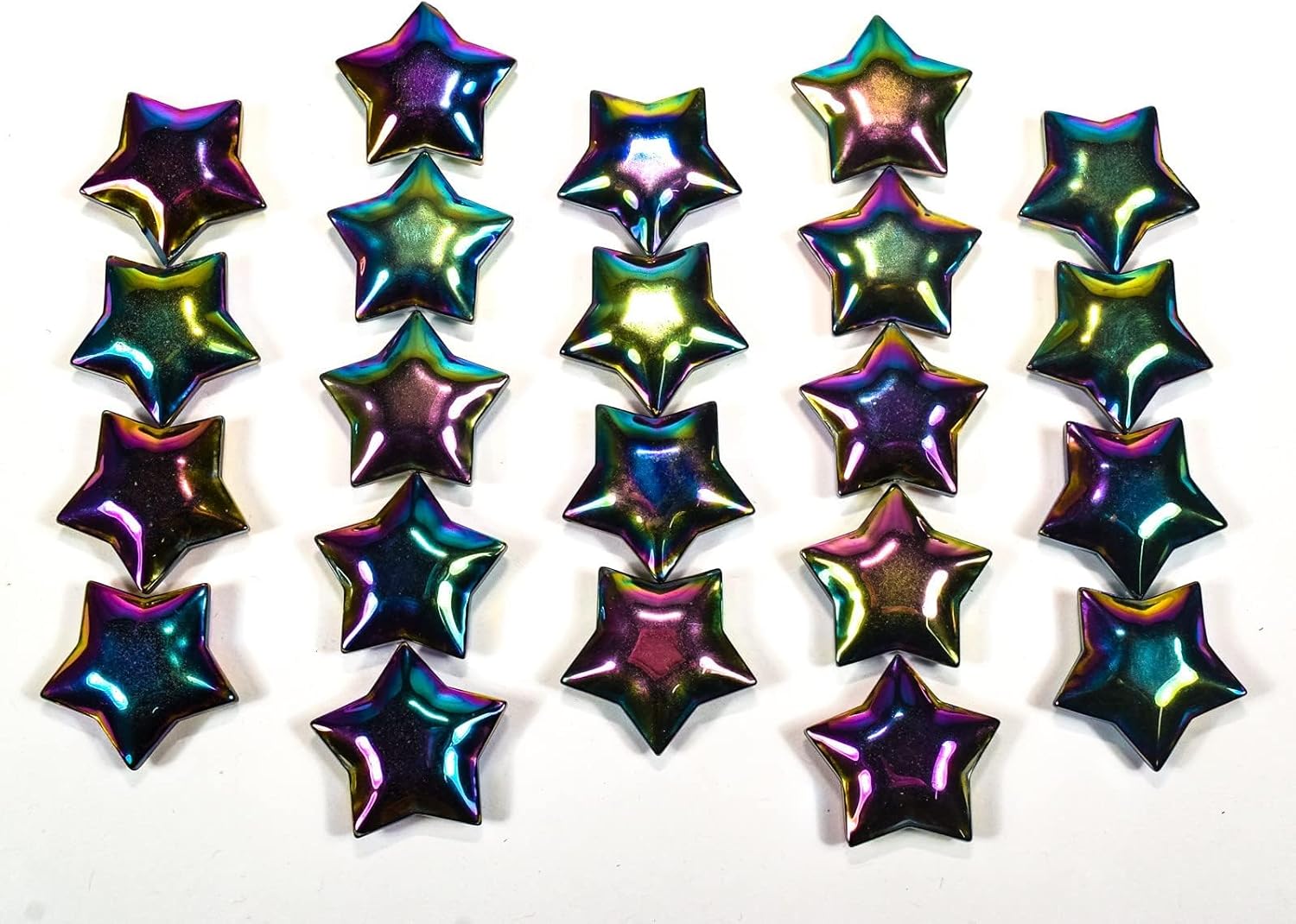 HQRP 28mm Rainbow Hematite Star Crystal Palm Stone - 1PC
