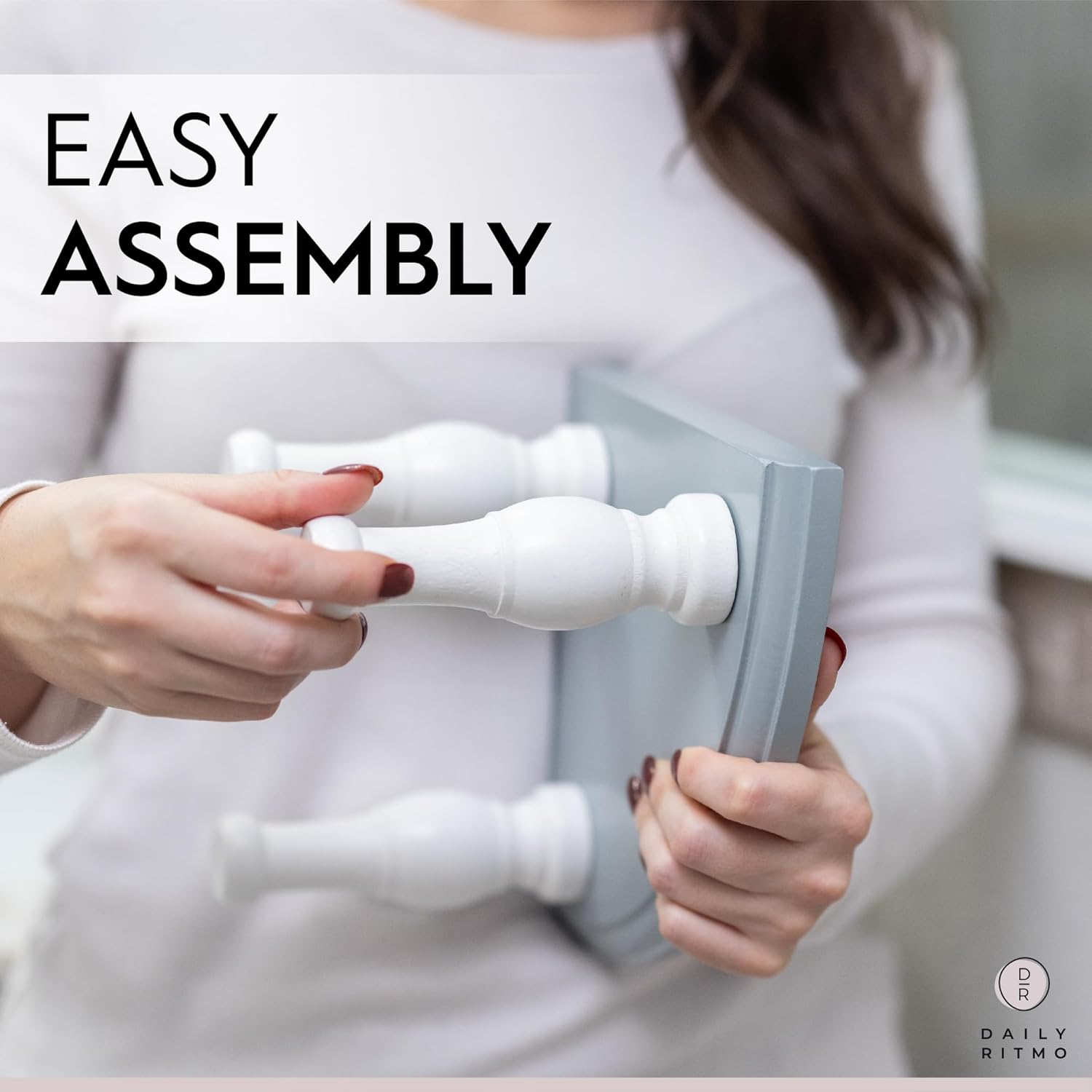 DAILY RITMO 2-Pack Grey White Corner Wood Shelf