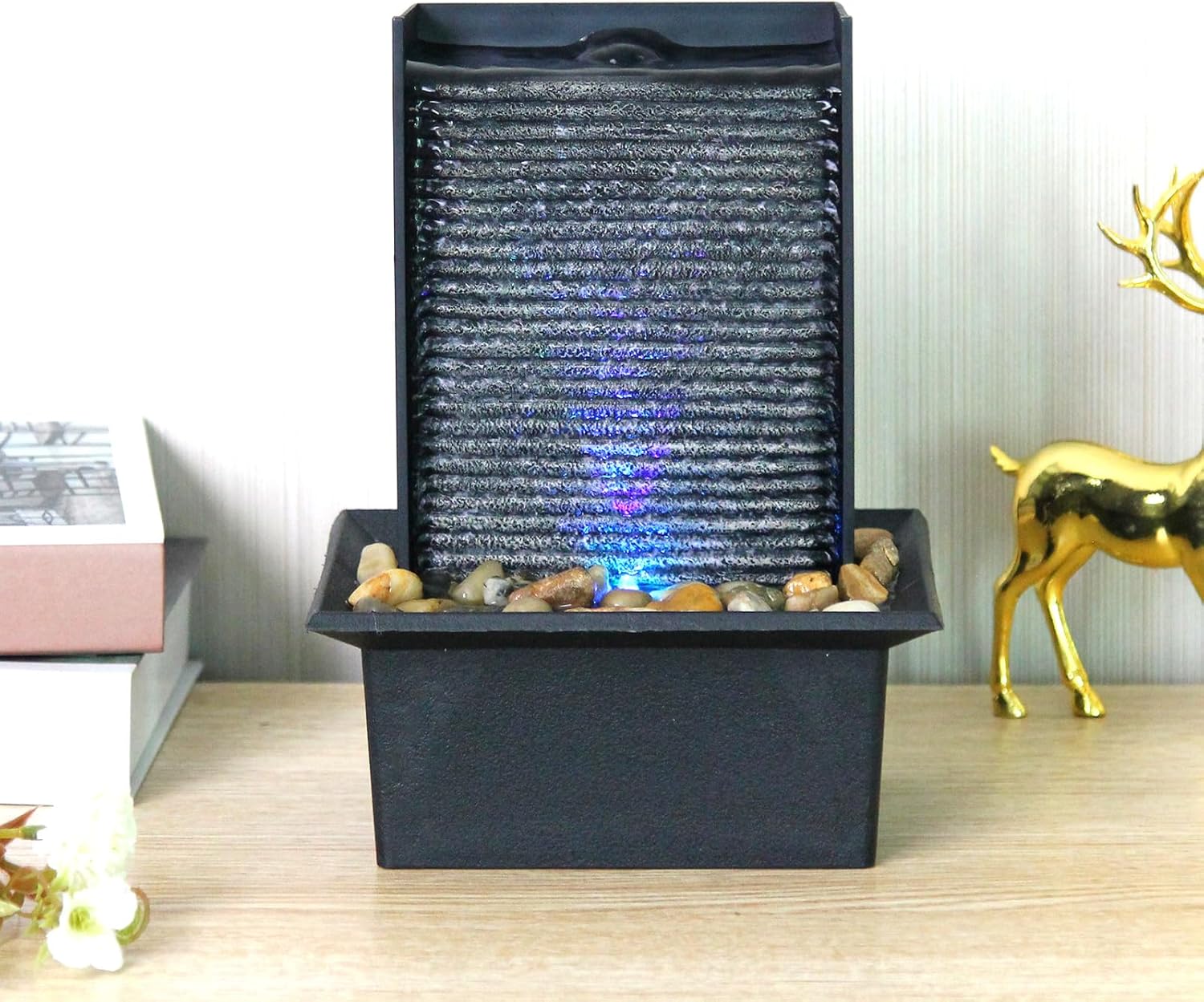 Small Indoor Tabletop Fountain with LED Lights