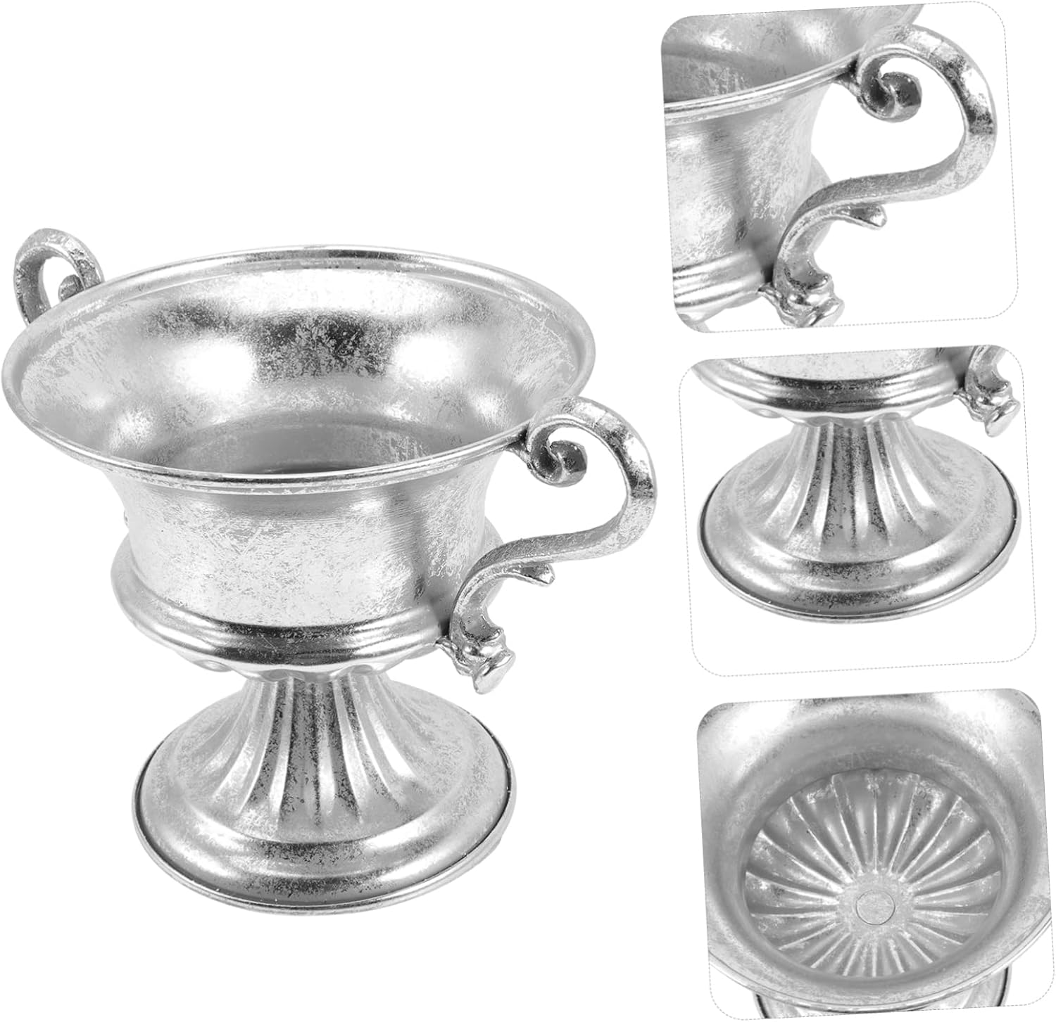 Silver Urn Vase For Wedding Decor And Home Display