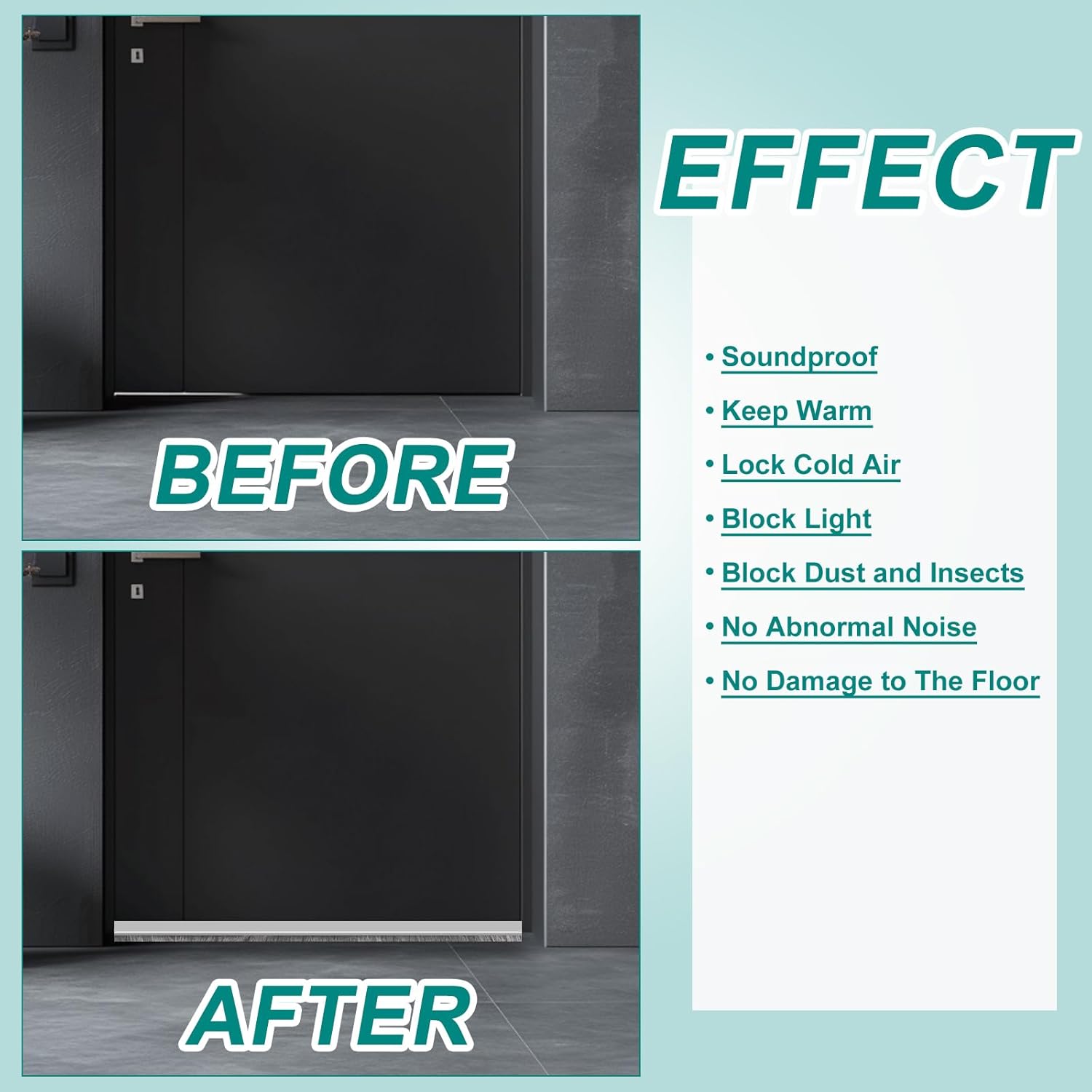 UxCeLL Door Sweep 2 x 40 Weather Stripping