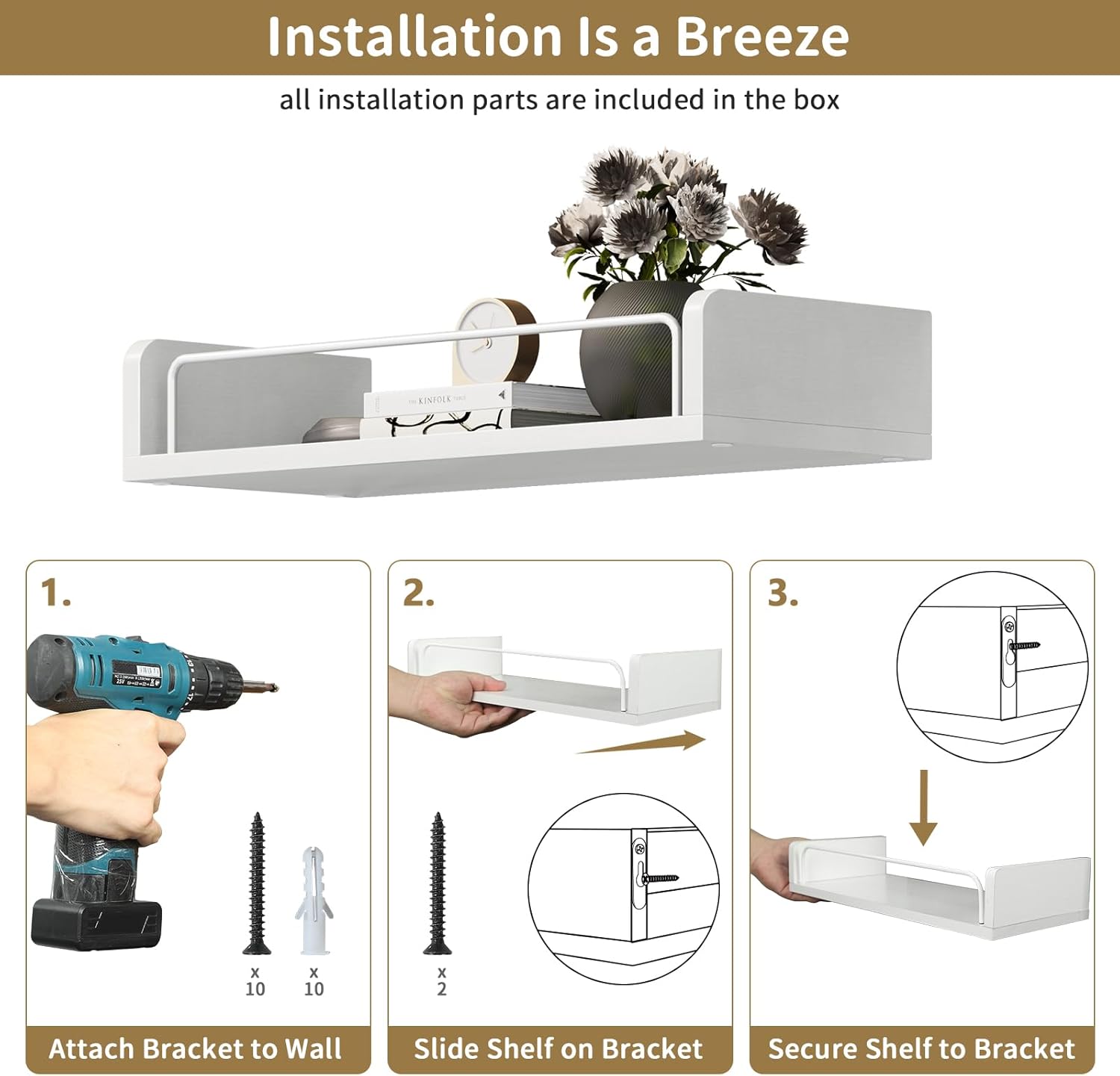 Leadpro Floating Shelves Set of 3 for Wall